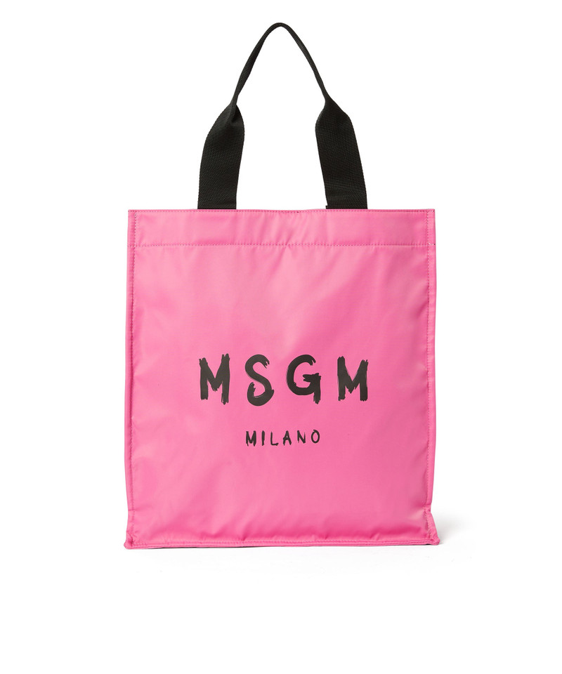 MSGM signature nylon tote bag with brush stroke logo 1