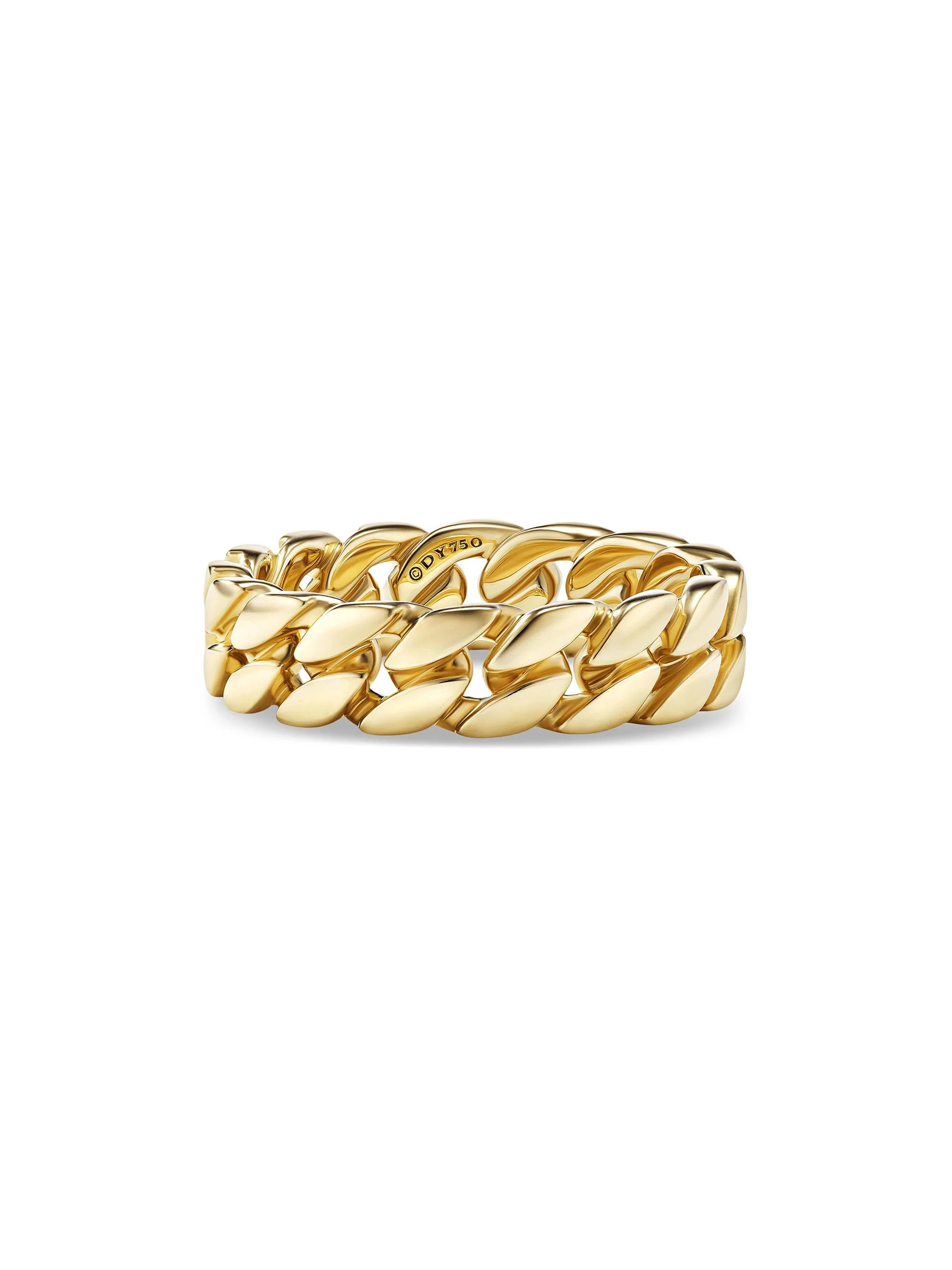 Men's Curb Chain Band Ring in 18K Yellow Gold, 6MM - Gold - 1