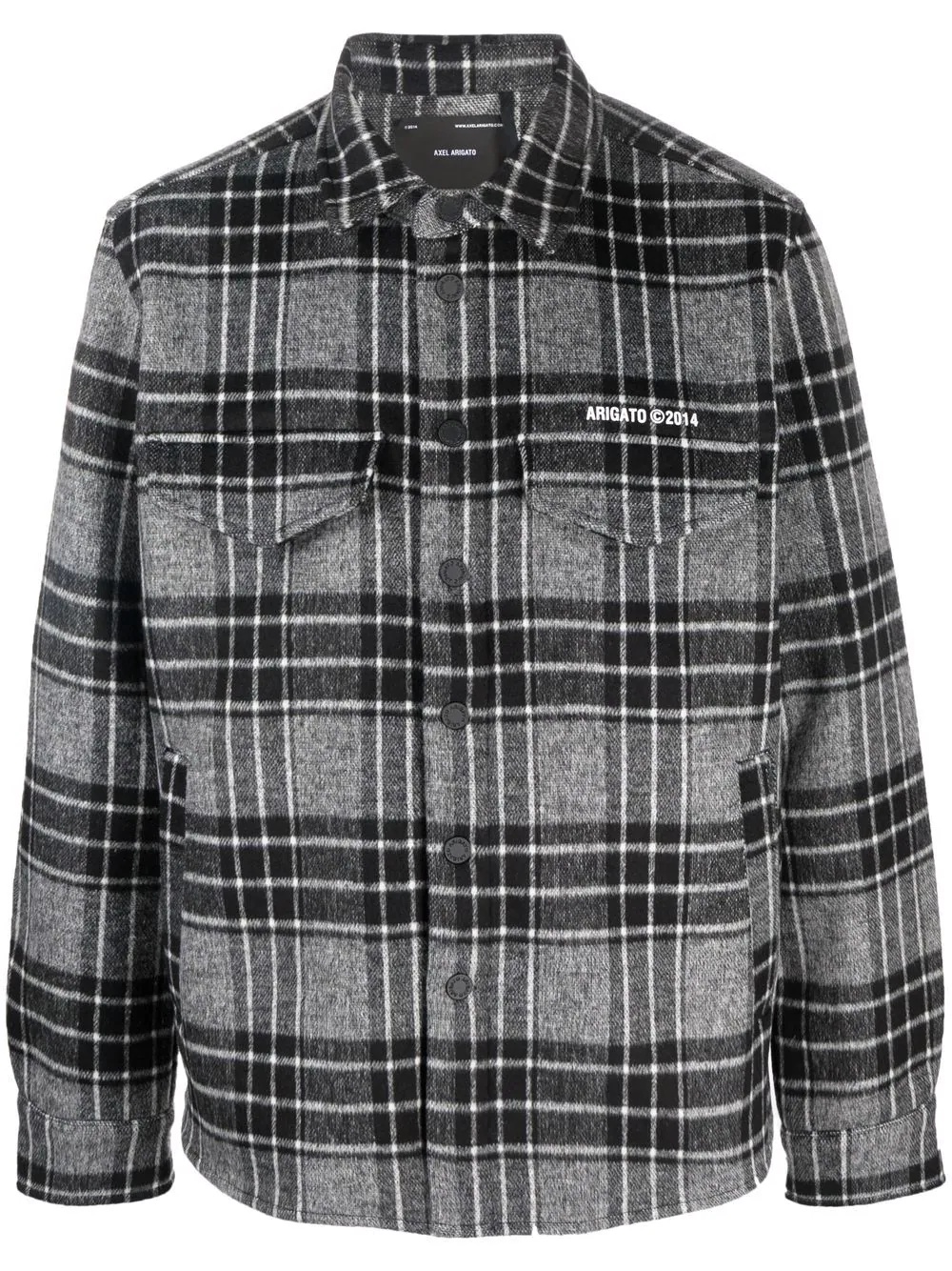 plaid-check fleece shirt - 1