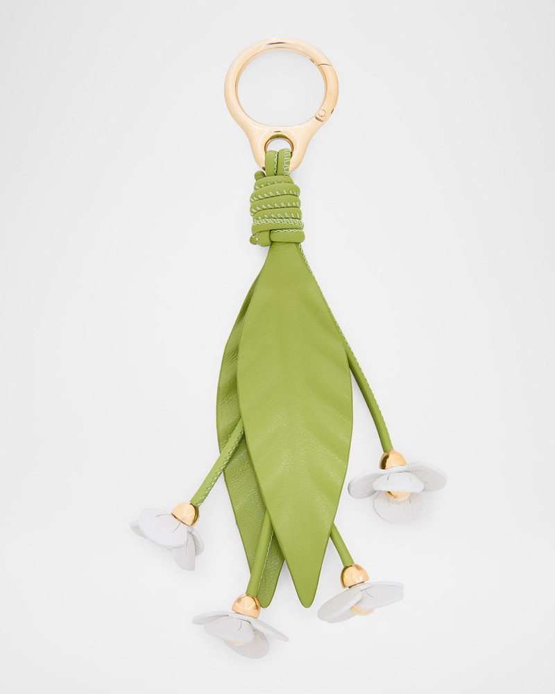 Strawberry Flower Bag Charm in Calfskin Leather 1