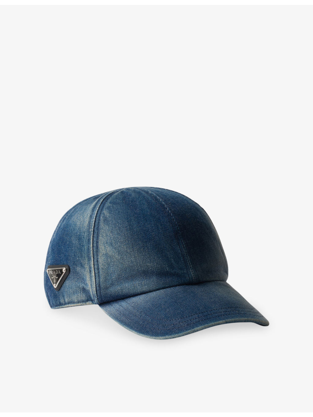 Triangle-Logo Denim Baseball Cap - 1