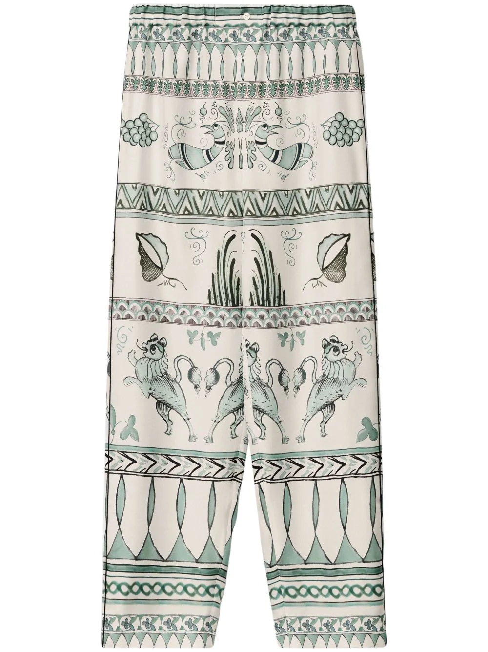 printed straight trousers - 1