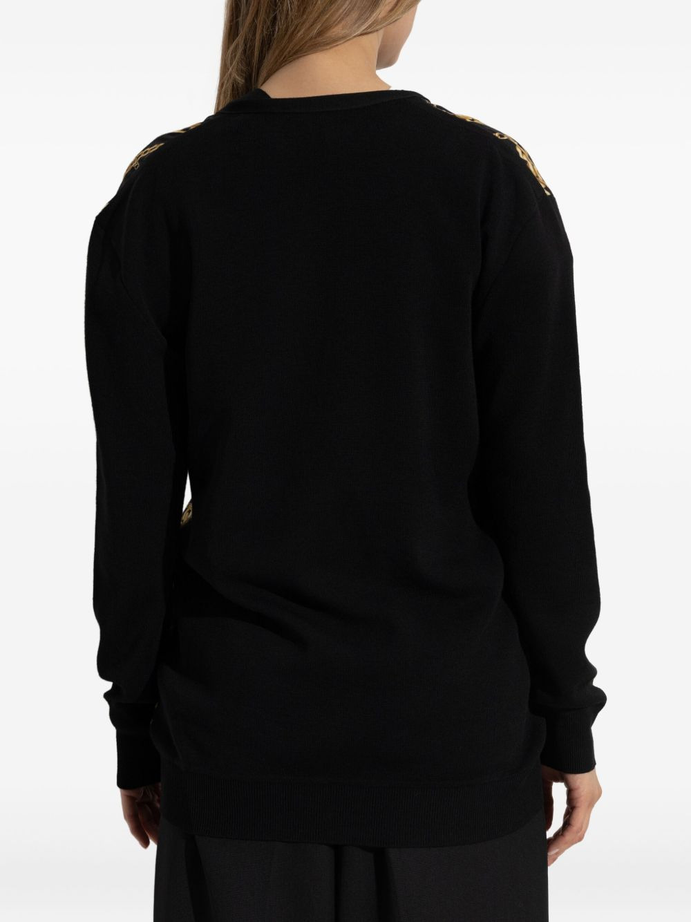 chain-print cardigan - 4
