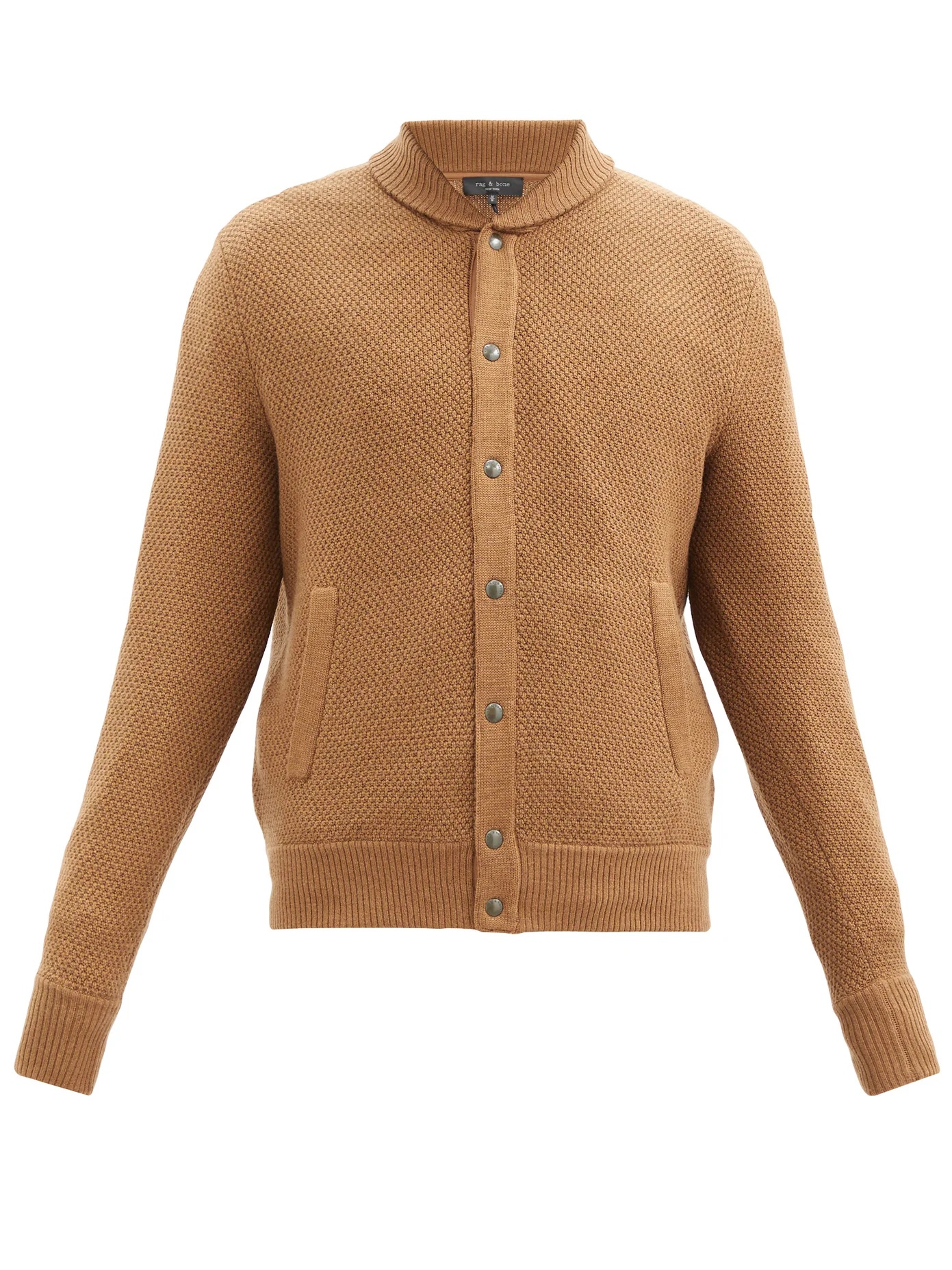 Cardiff knit-collar cotton-blend cardigan - 1