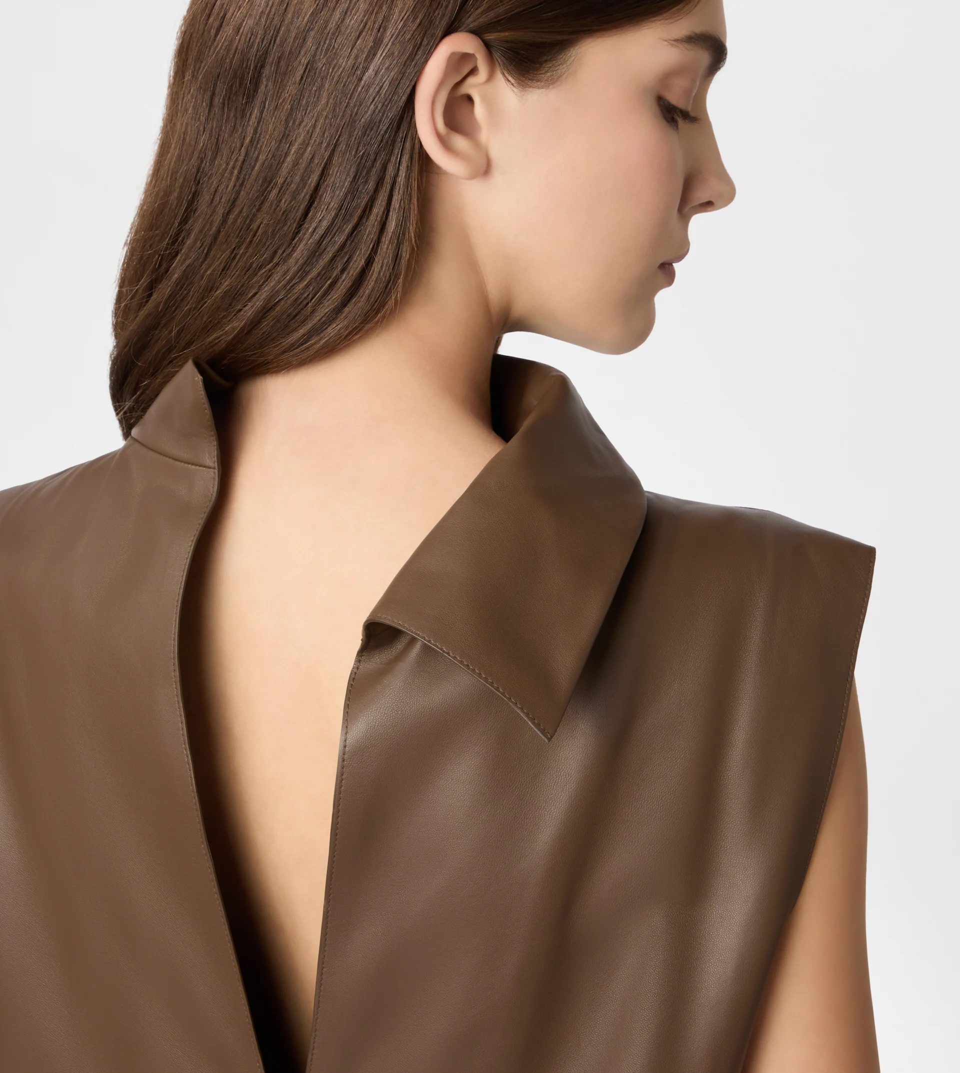 TOP IN NAPPA LEATHER - BROWN - 4