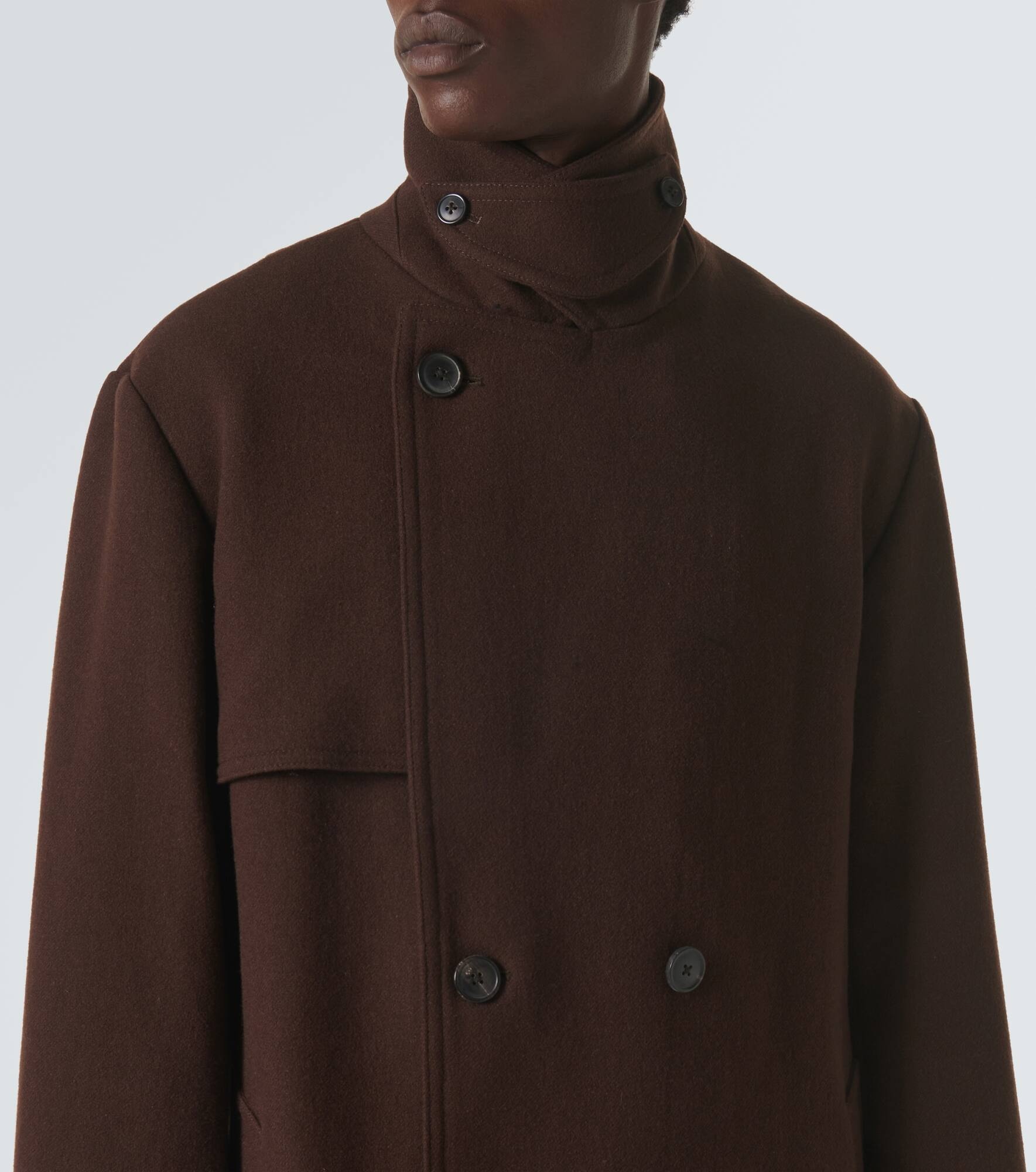 Double-breasted wool-blend coat - 6