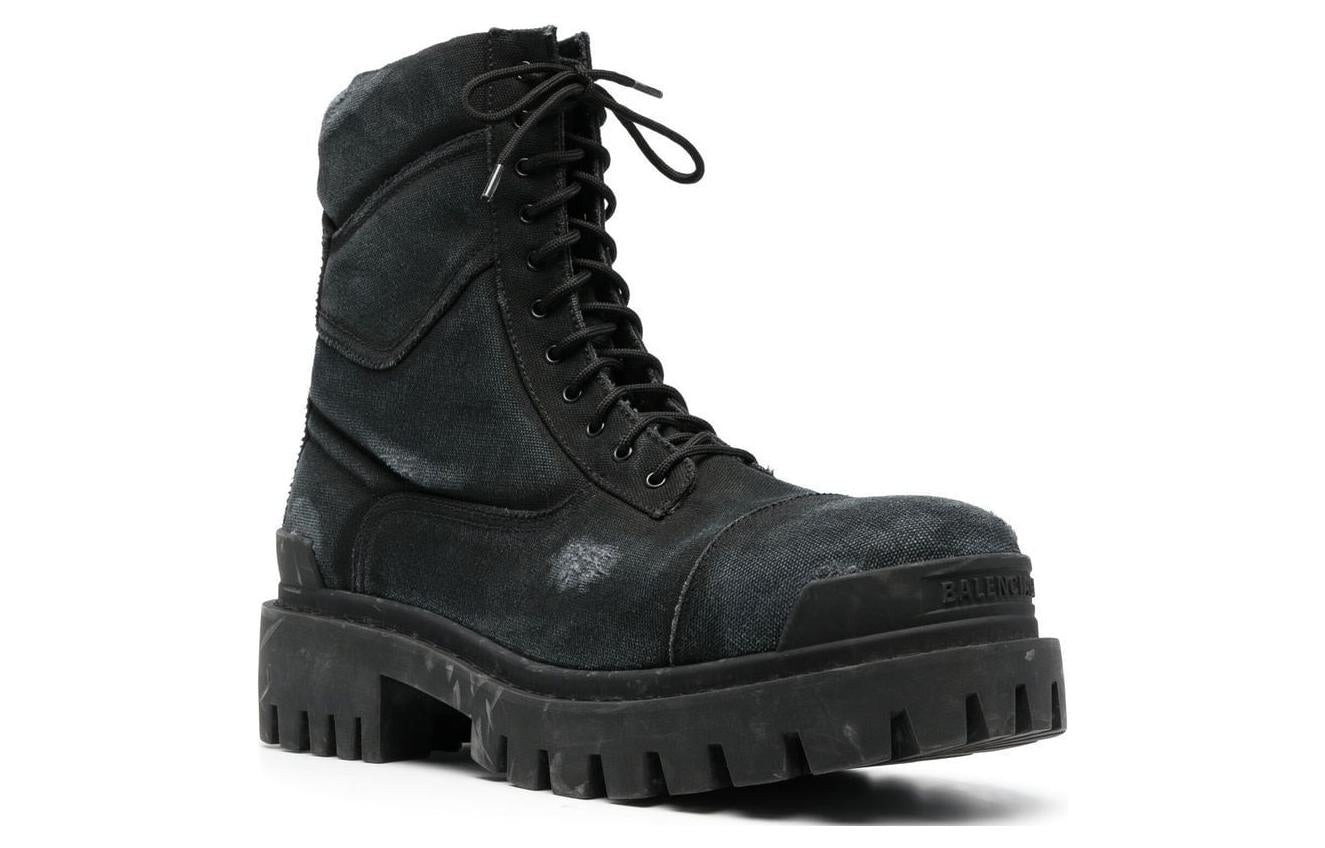 Balenciaga Combat Strike Boots 'Washed Black Cotton' 694042W2H111000 - 2
