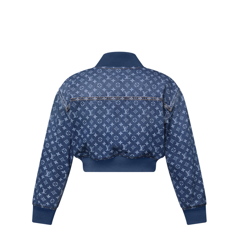 Cropped Monogram Denim Bomber Jacket 3