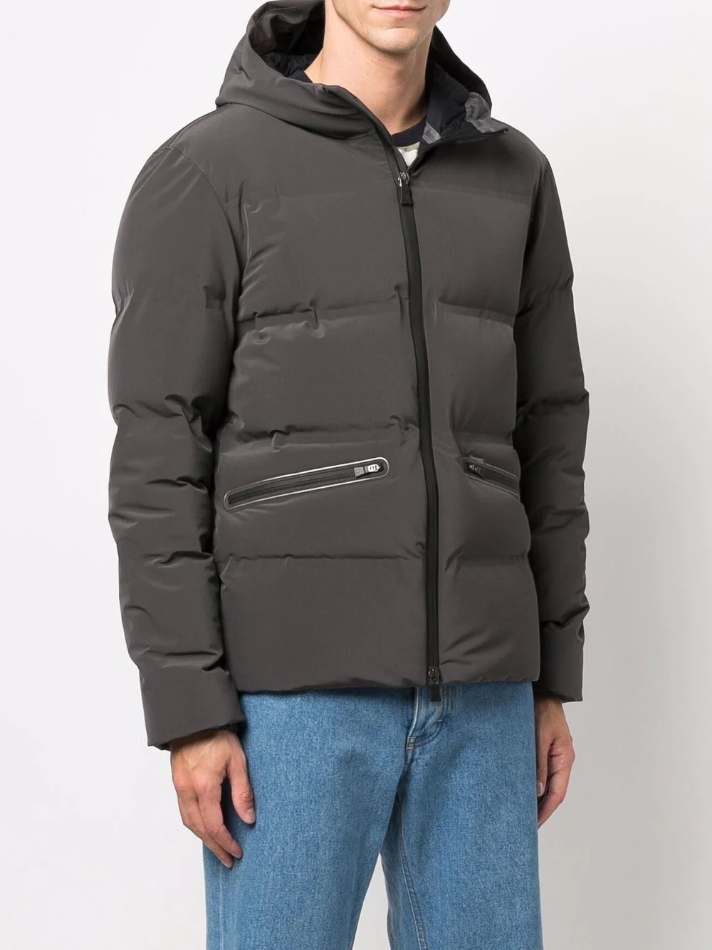 hooded padded down jacket - 3