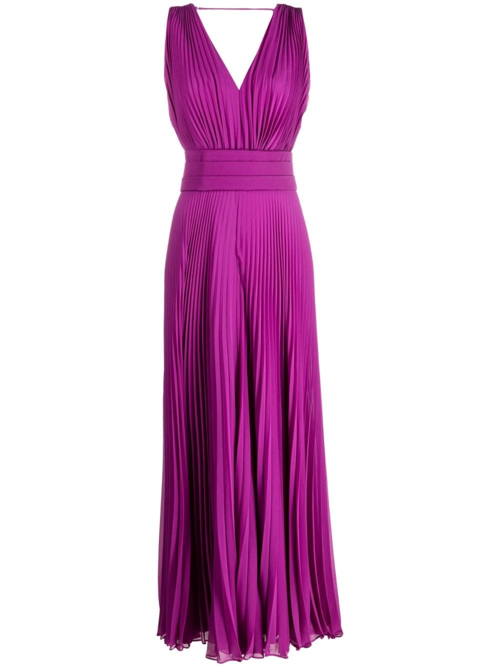 pleated long dress - 1