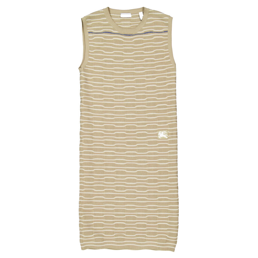 Burberry Embroidered-Logo Ribbed Mini Sleeveless Dress - 2