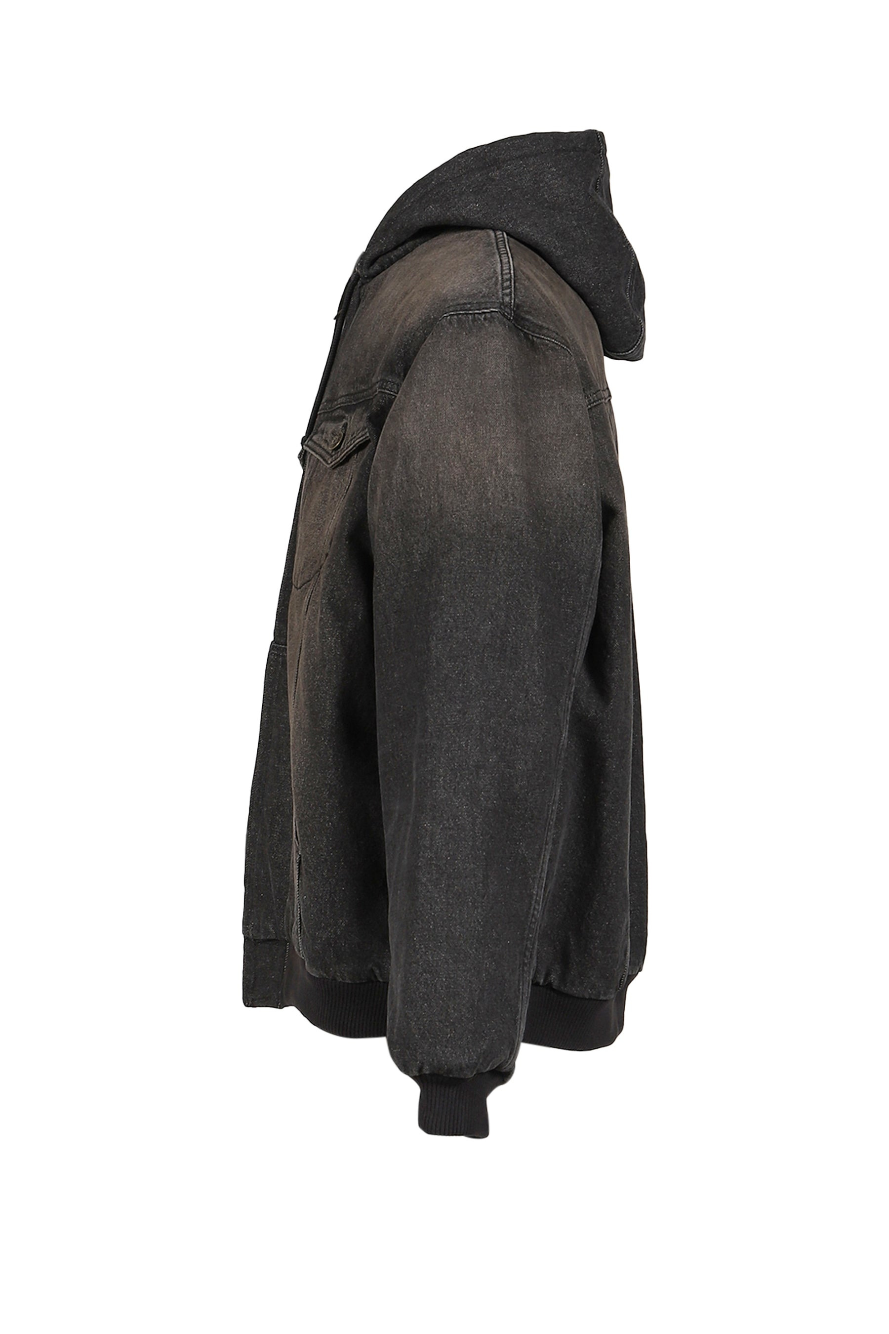 HOODED JACKET / WET BLK - 3