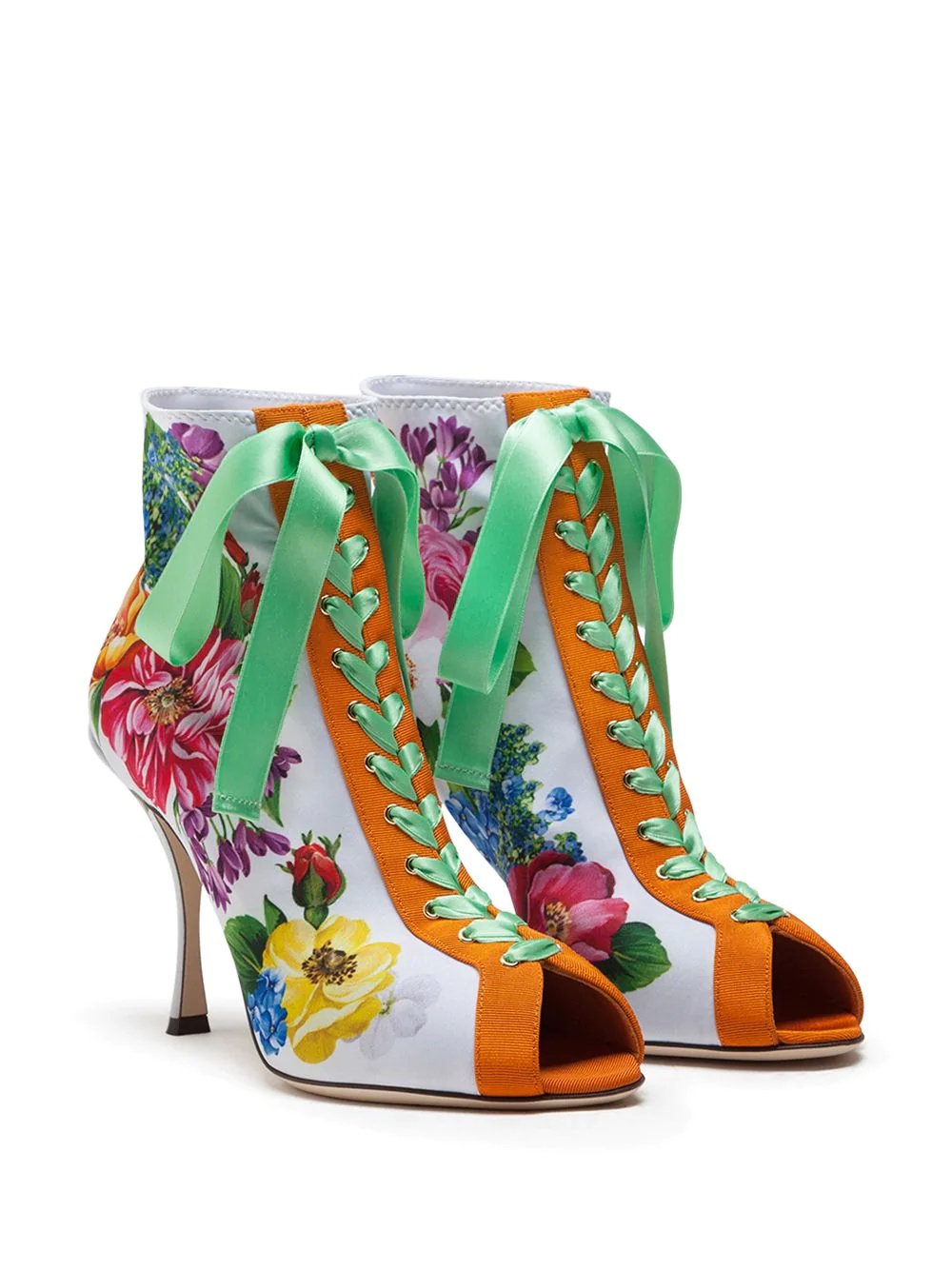 geranium print lace-up boots - 2