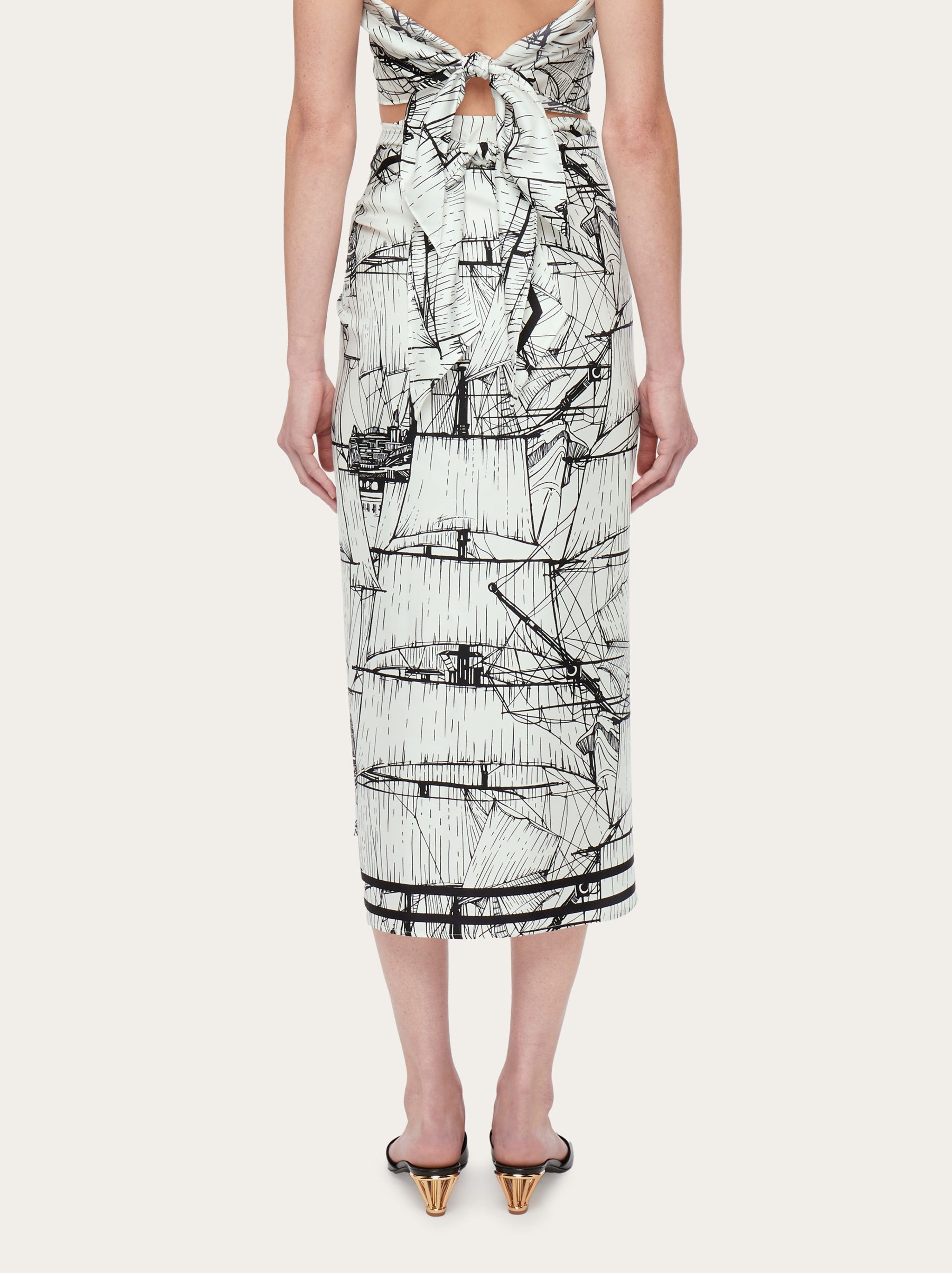 Veliero print sarong skirt - 6