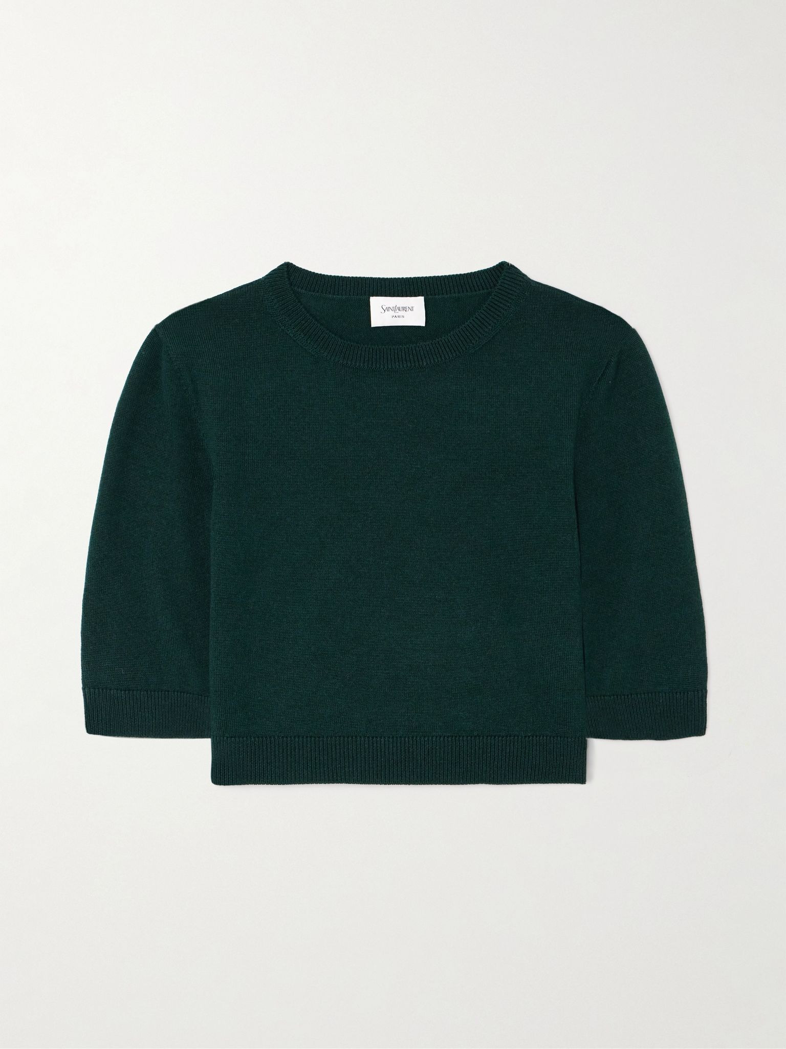 Cropped wool sweater Forest green - 1