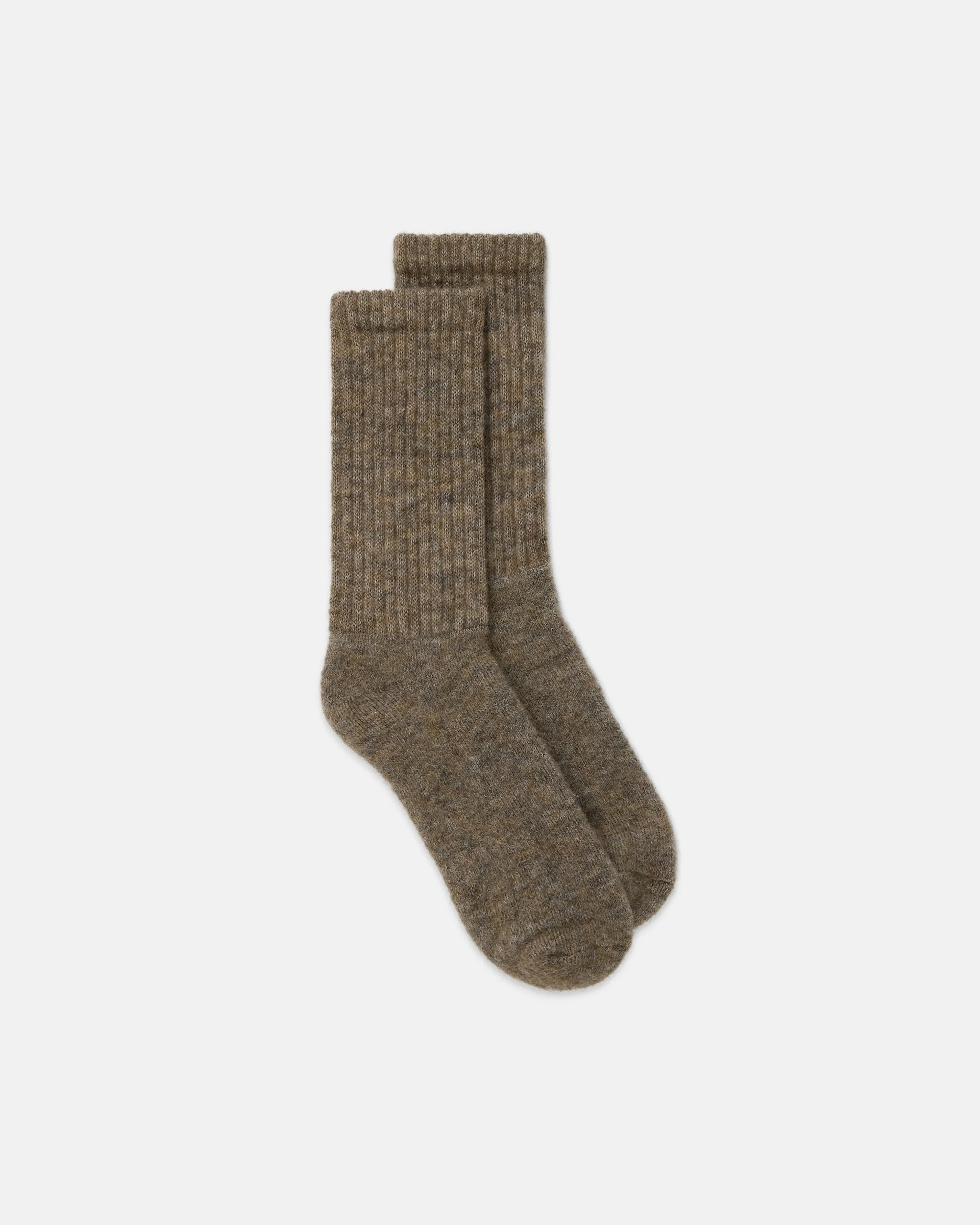 MADE-IN-USA LIGHT BROWN SHAGGY DOG SOCKS - 1