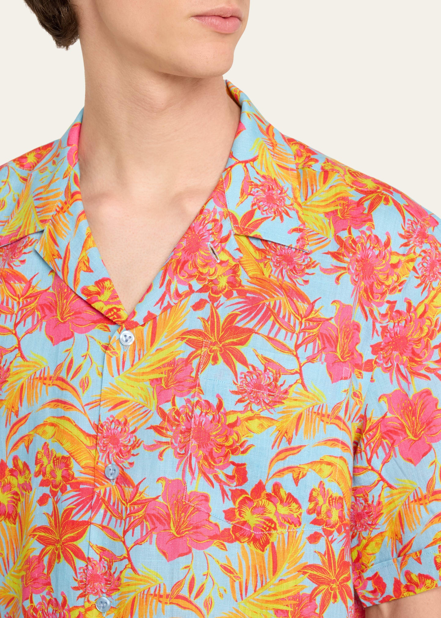 Men's Tahiti Flower-Print Camp Shirt - 5