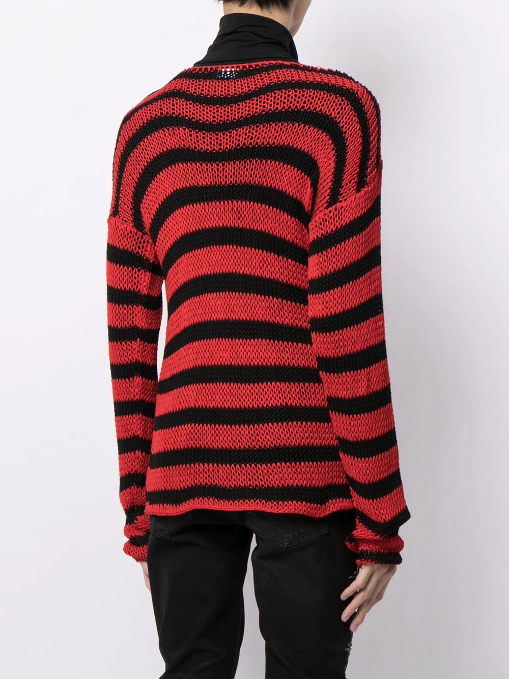 stripe knit cotton jumper - 4