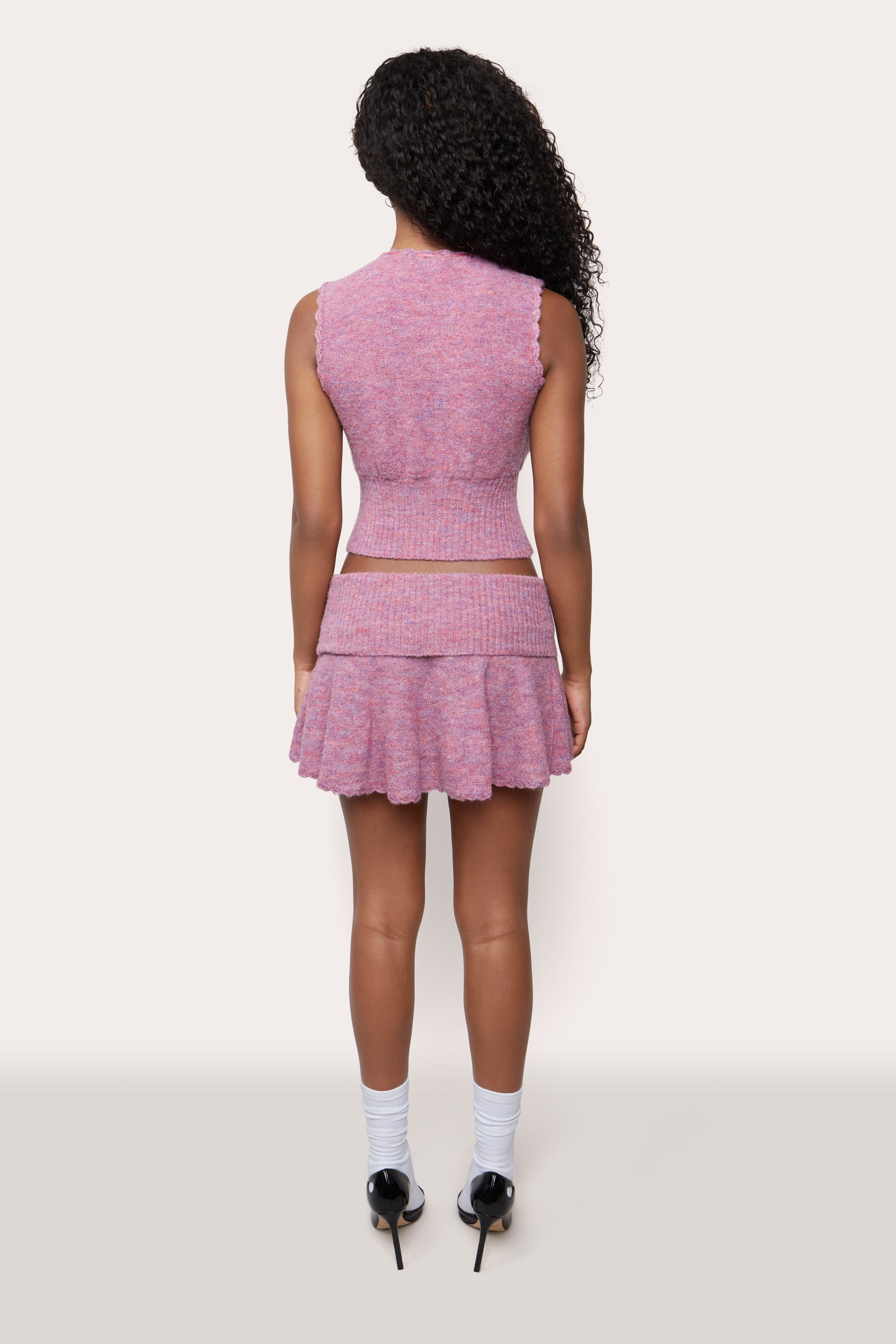 HEART SCALLOP MINI SKIRT - 5