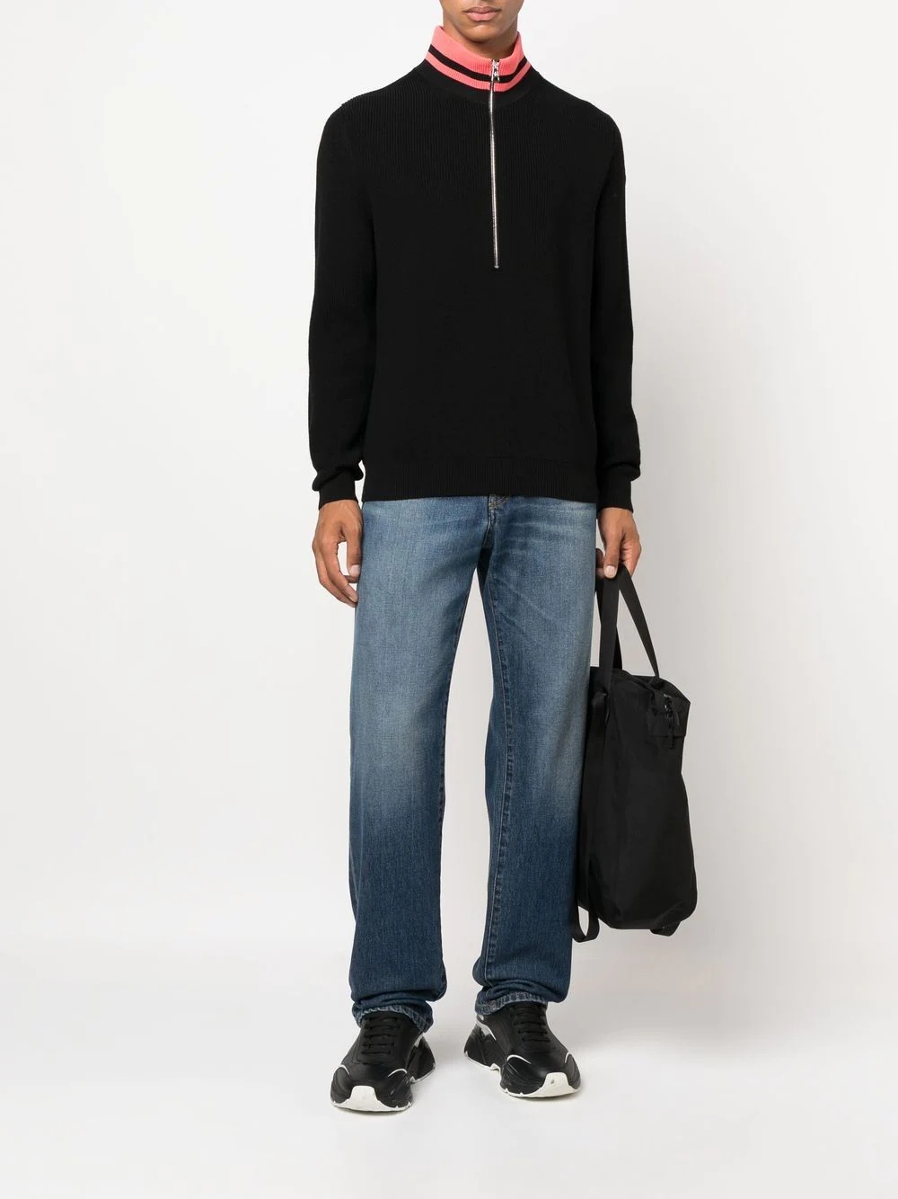 virgin-wool half-zip jumper - 2