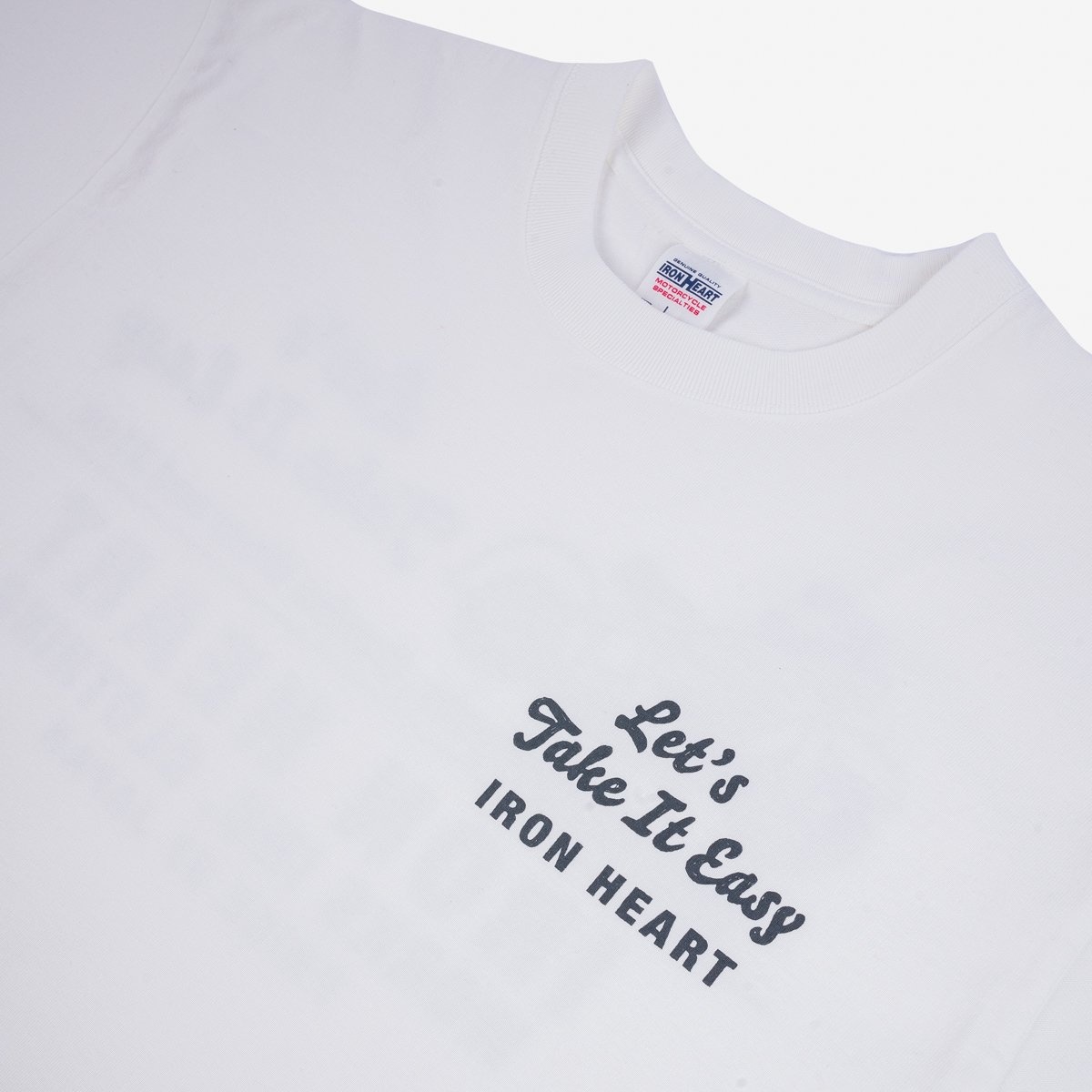 IHT-2404-WHT 7.5oz Printed Loopwheel Crew Neck T-Shirt - White - 8