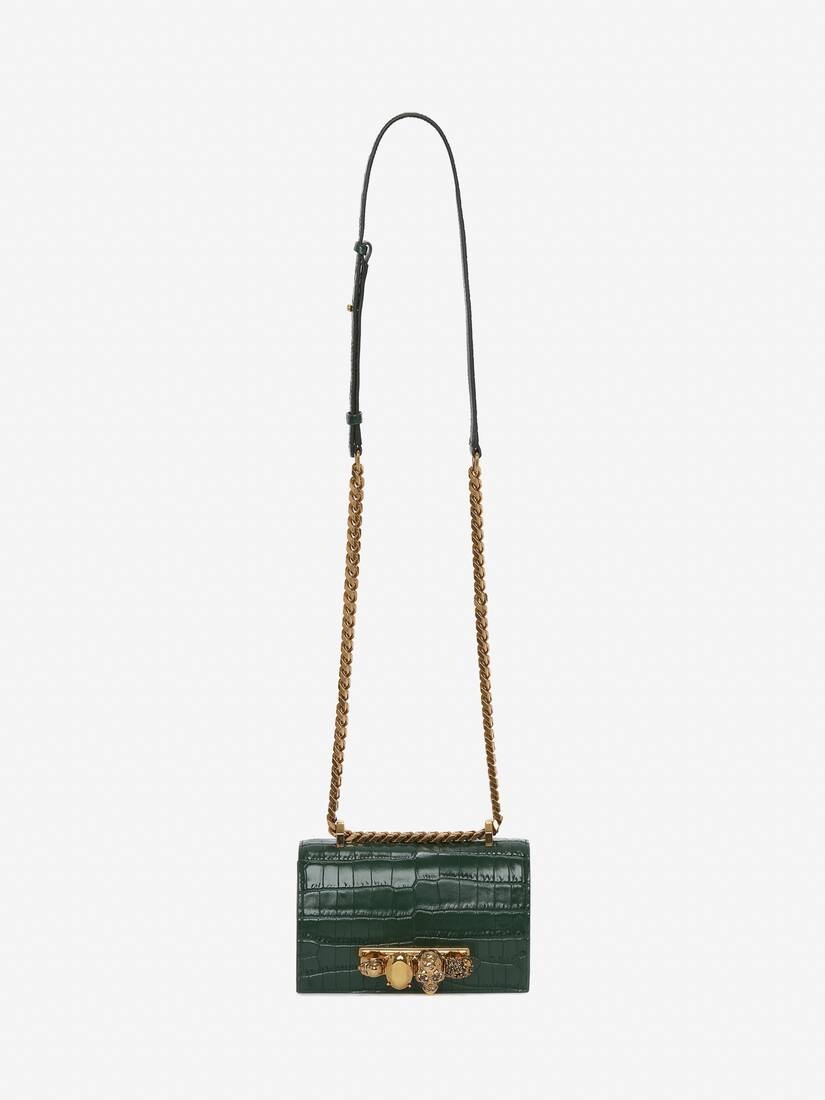 Women's Mini Jewelled Satchel in Emerald - 5