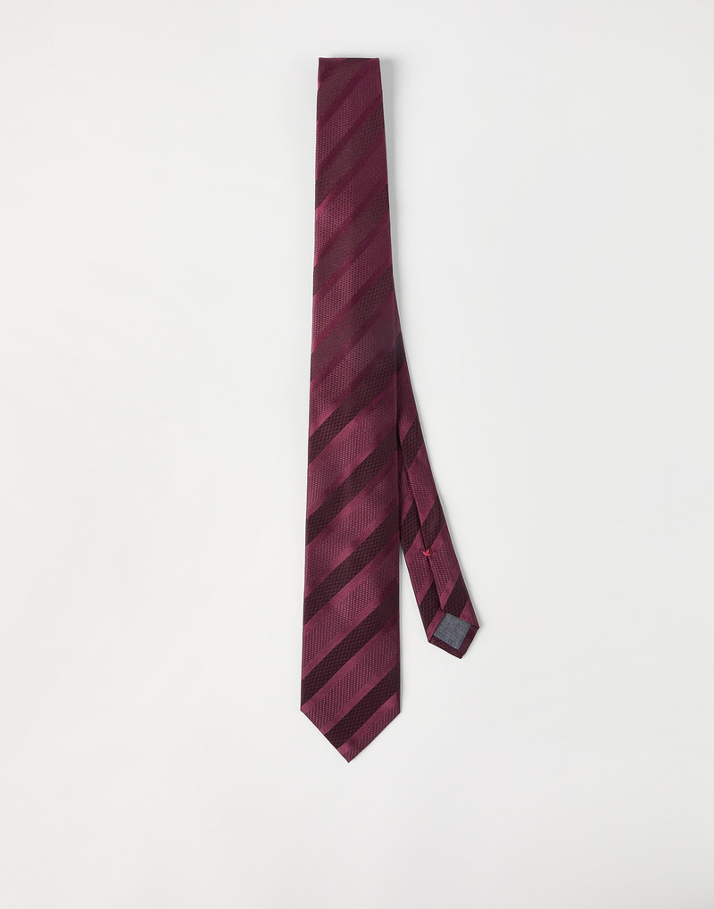 Texured tone-on-tone stripe silk tie 1
