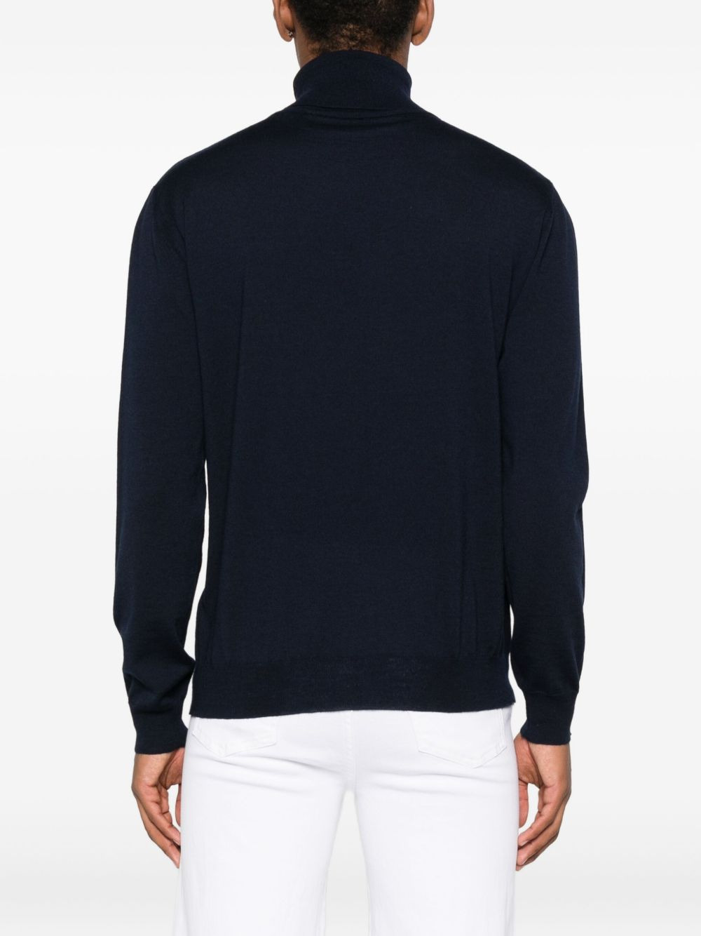logo-embroidery turtleneck sweater - 4