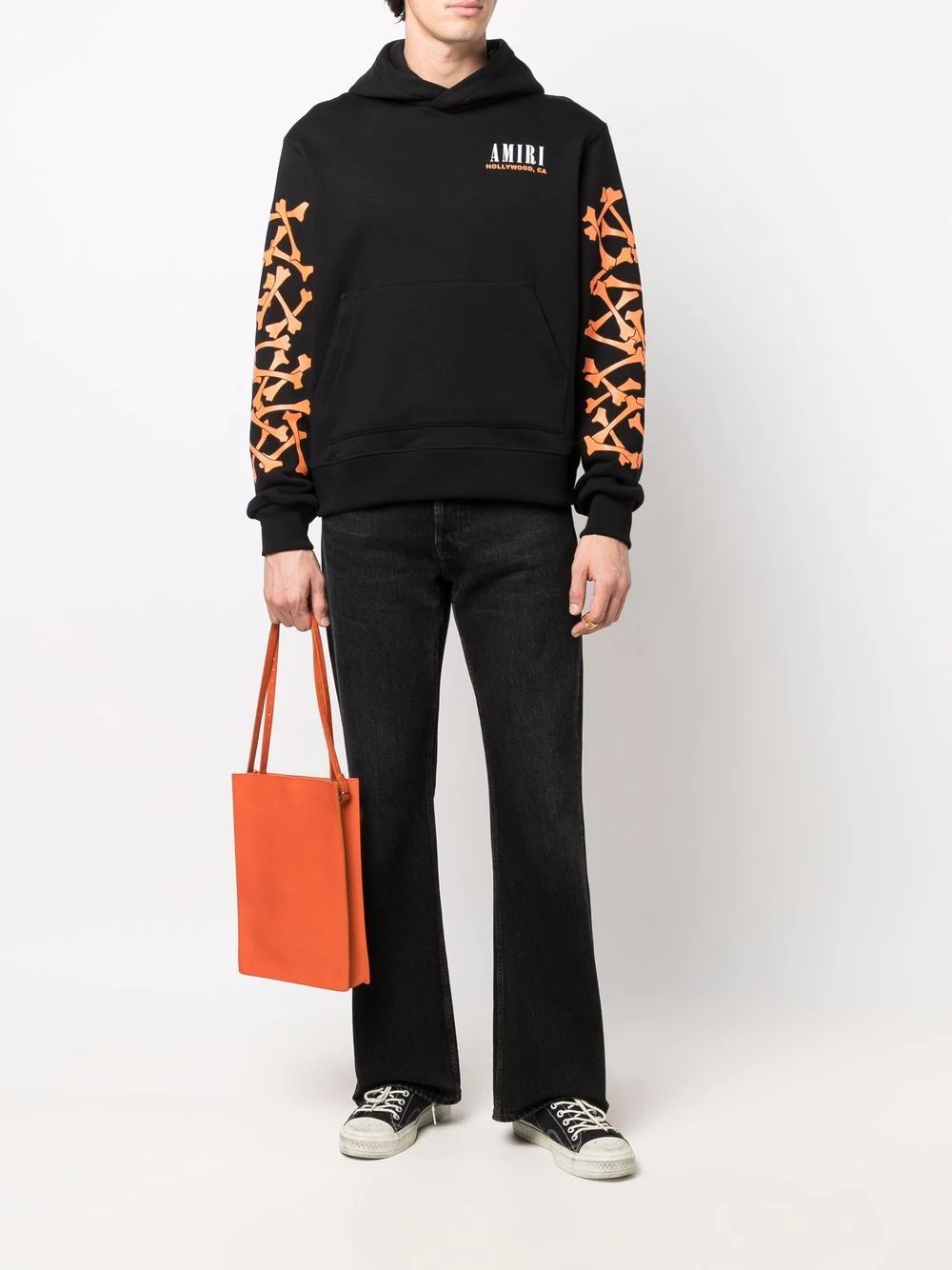 Bones logo-print hoodie - 2