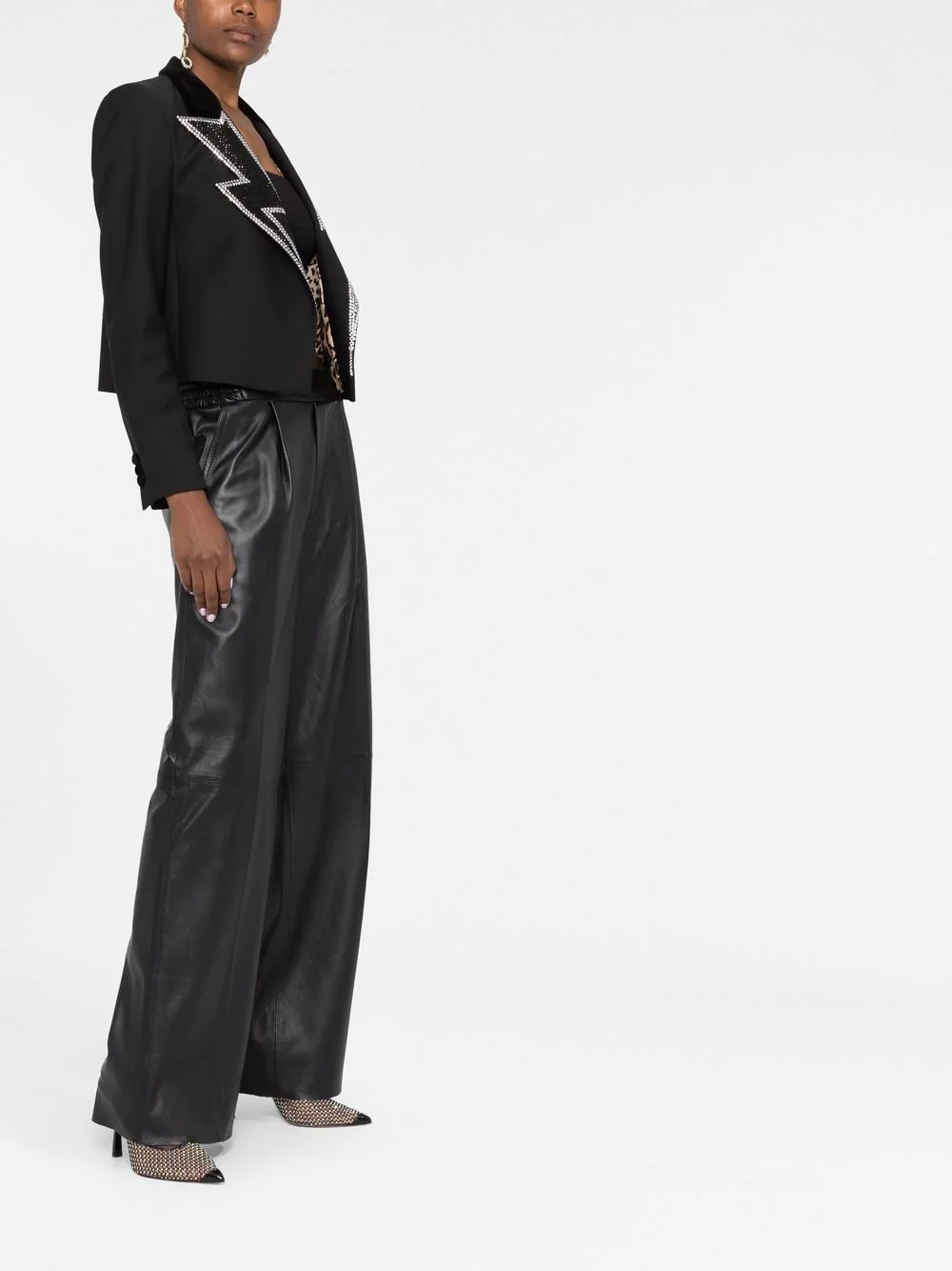 rhinestone cropped blazer - 6