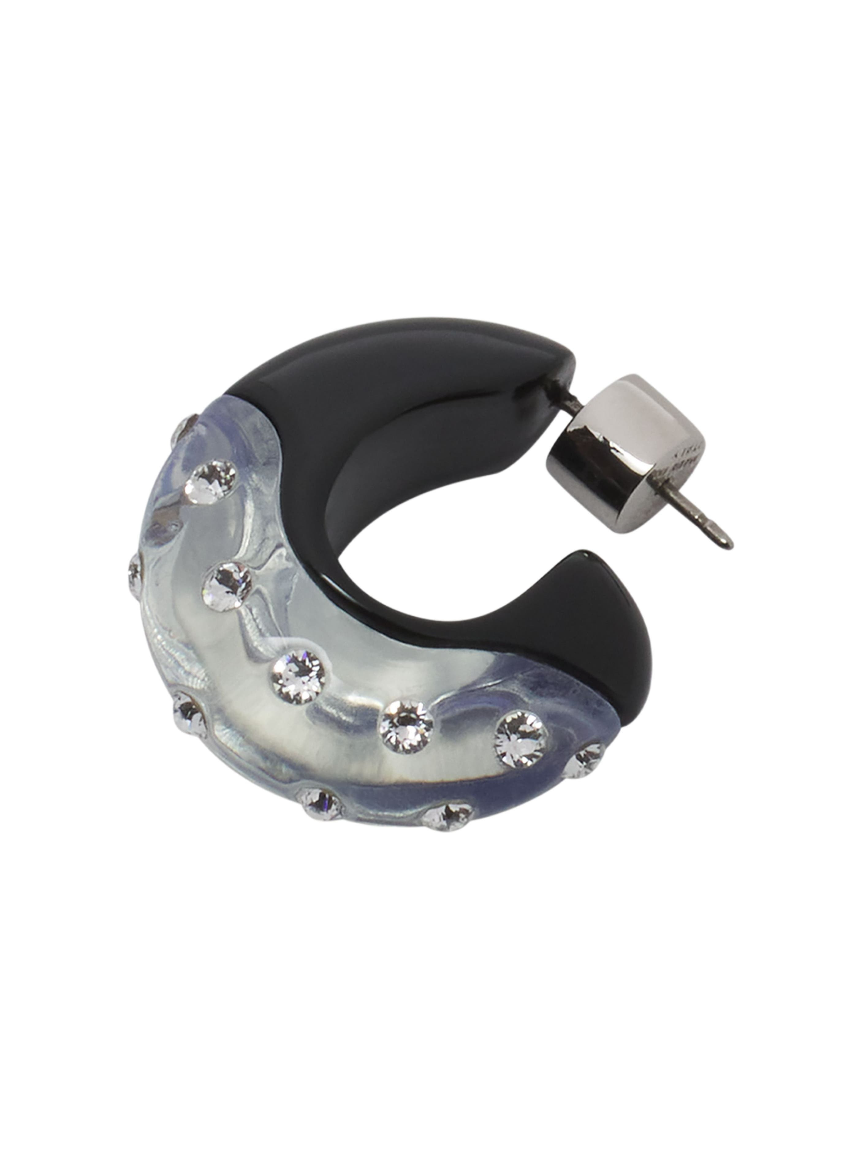 Lanvin Fargo Rhinestone Large Hoop Earrings in Black/transparent at Nordstrom - 3