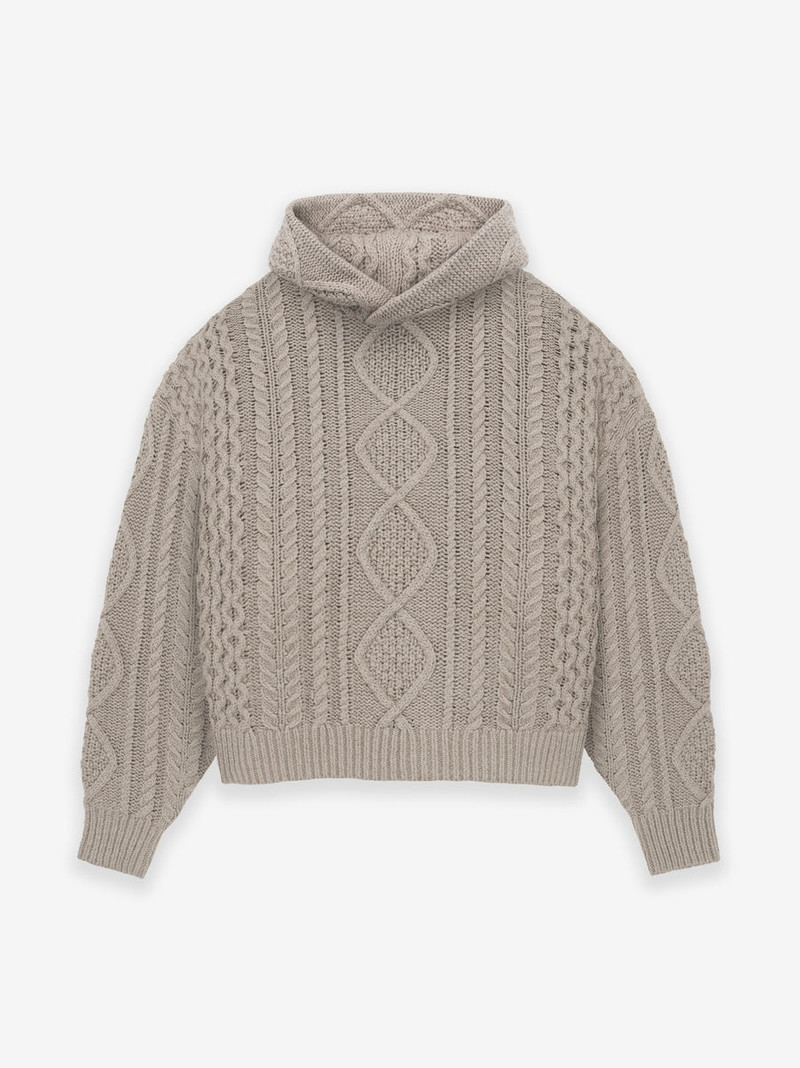 Cable Knit Hoodie - 1