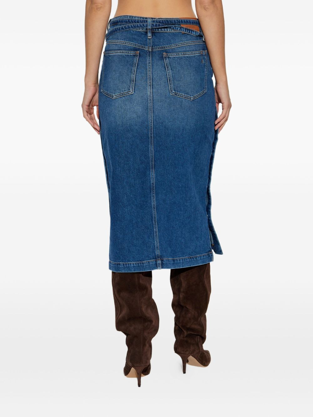 belted denim skirt - 4