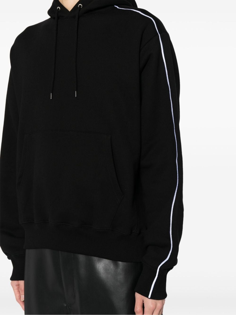 stripe-detail drawstring hoodie - 6