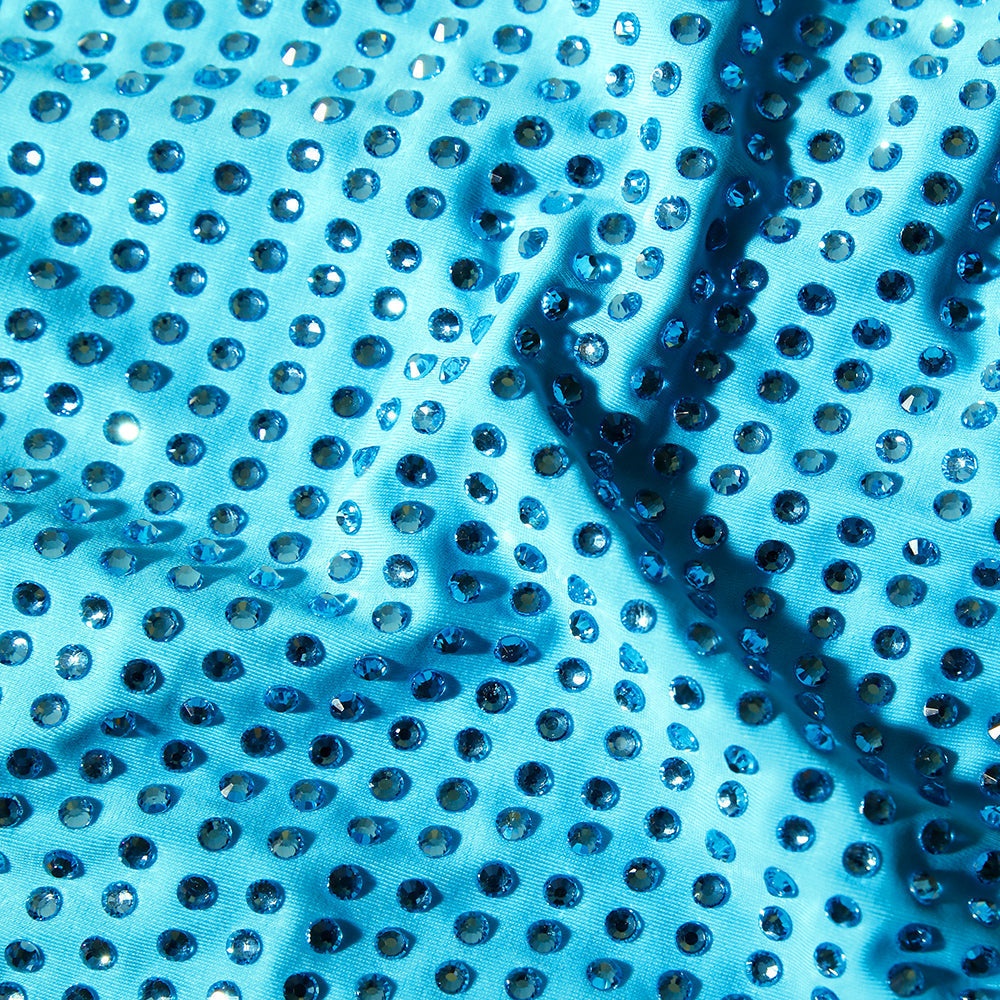 Blue Rhinestone Brazilian Bikini Briefs - 5