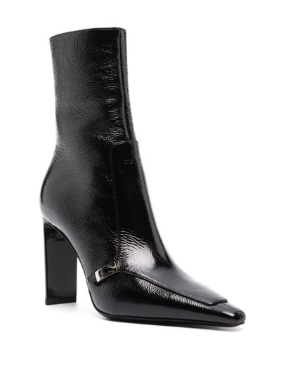 SAINT LAURENT Vendome glazed leather ankle boots outlook