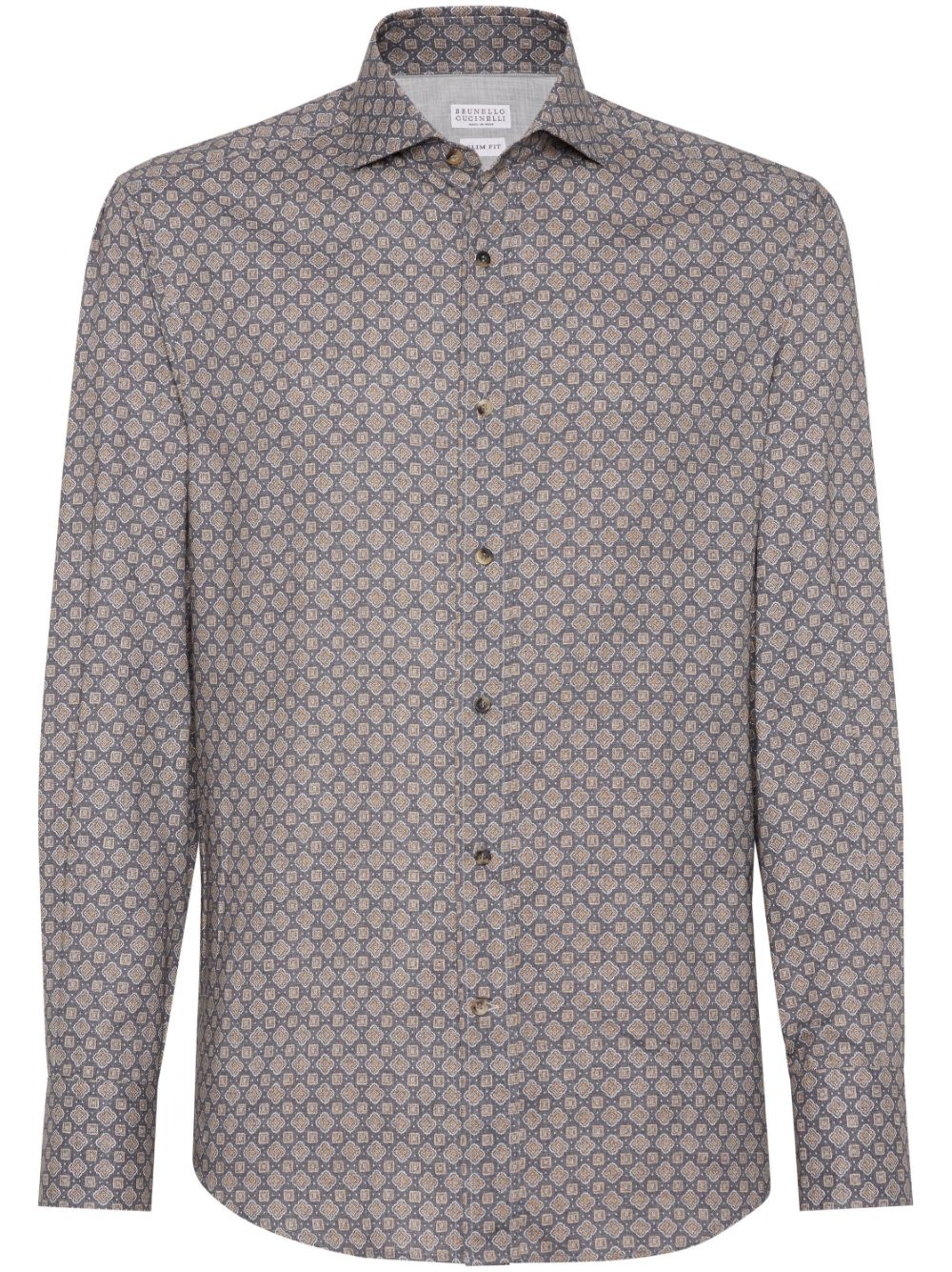 geometric-pattern cotton shirt - 1