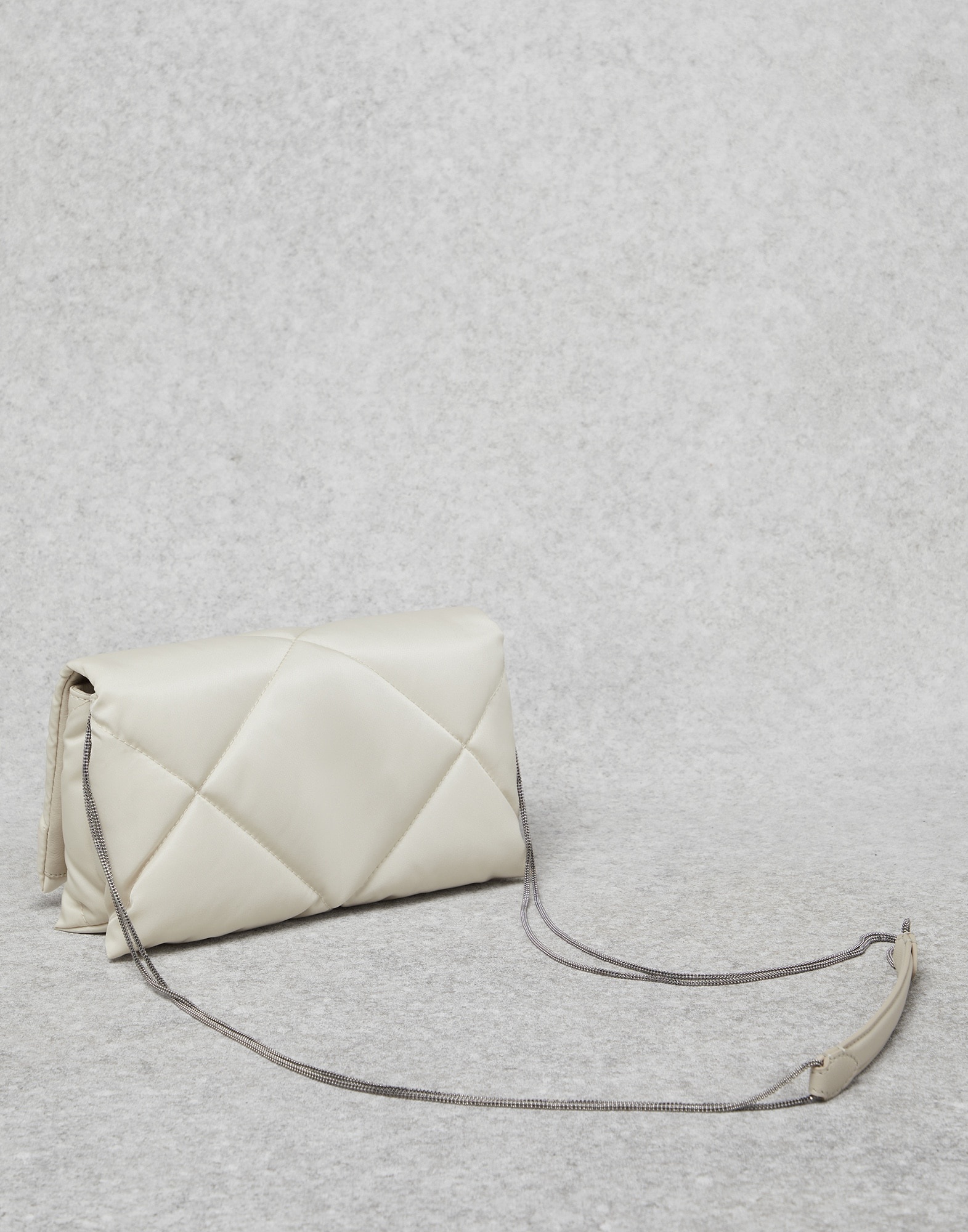 Matelassé nylon city bag with shiny trim - 2