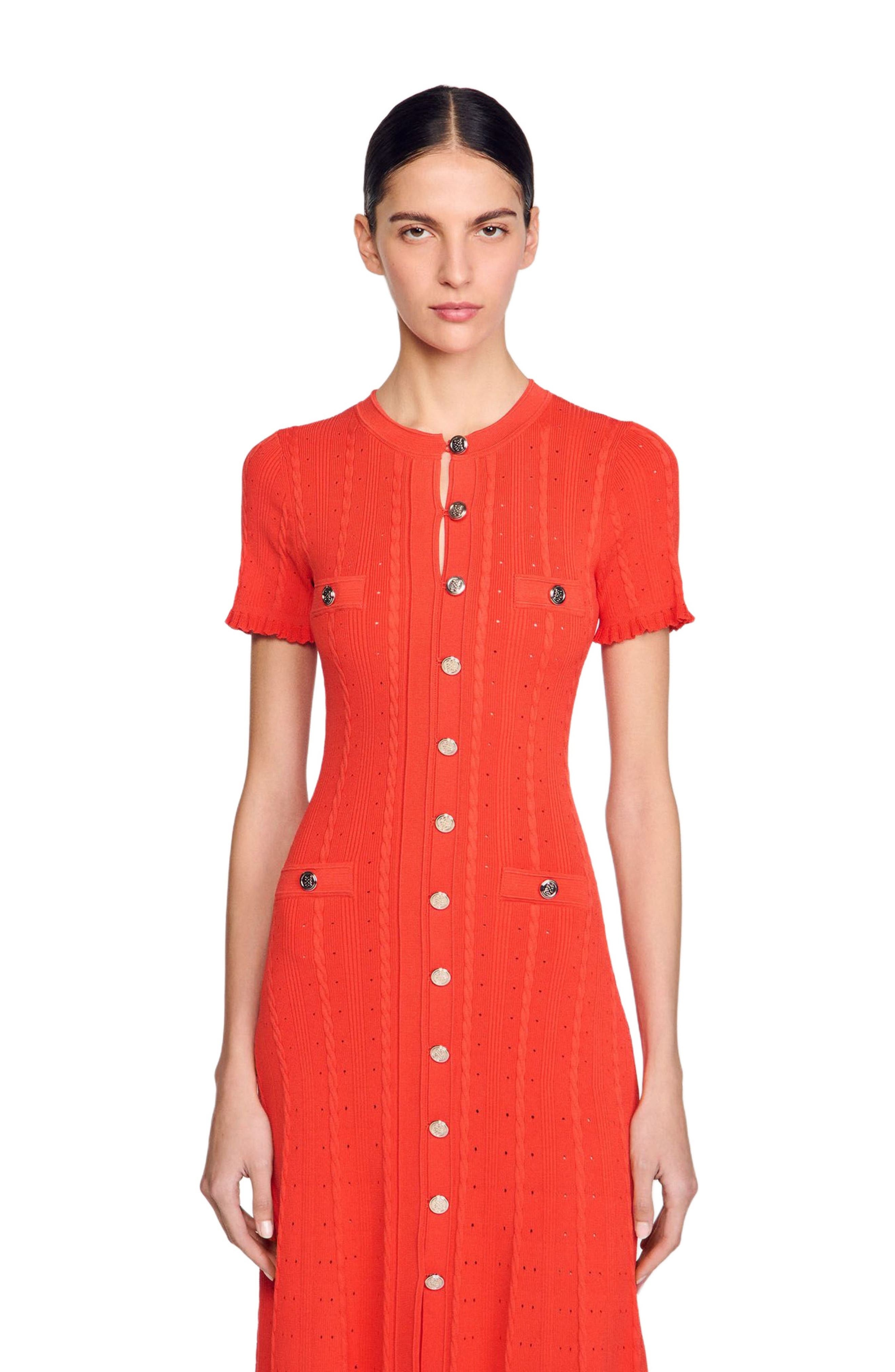 SANDRO Knit maxi dress in Poppy at Nordstrom - 3