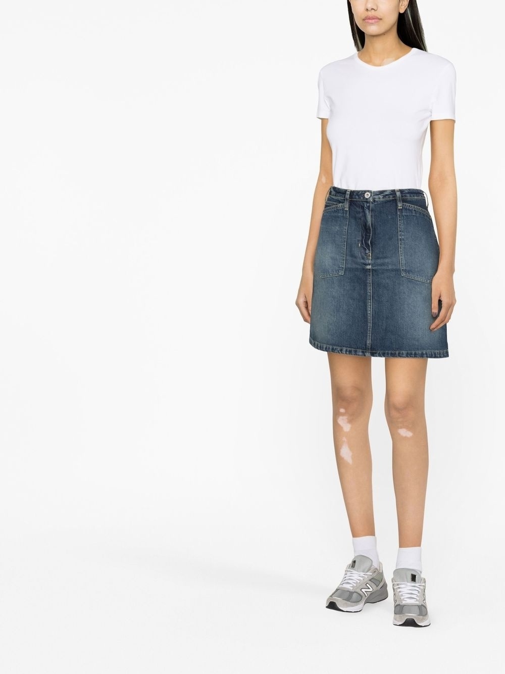 A-line denim miniskirt - 3