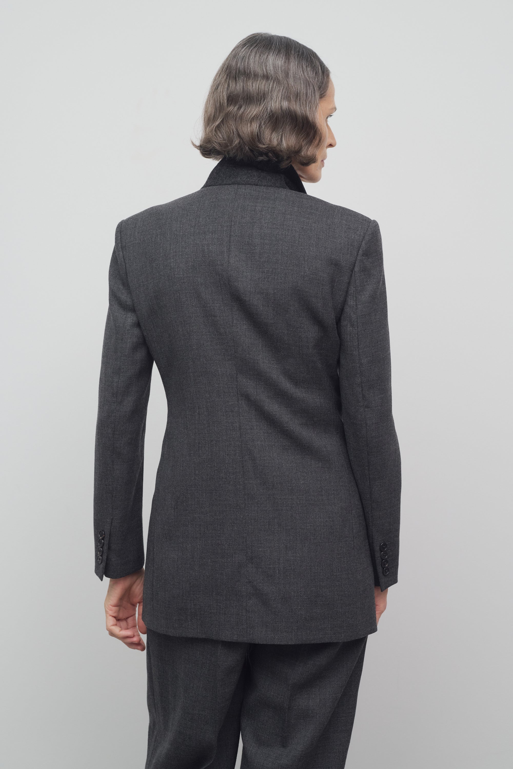 ［25ss新作］THE ROW Franny ウール製 ジャケット 8408W3461NVY The Row Franny Jacket in Wool | REVERSIBLE