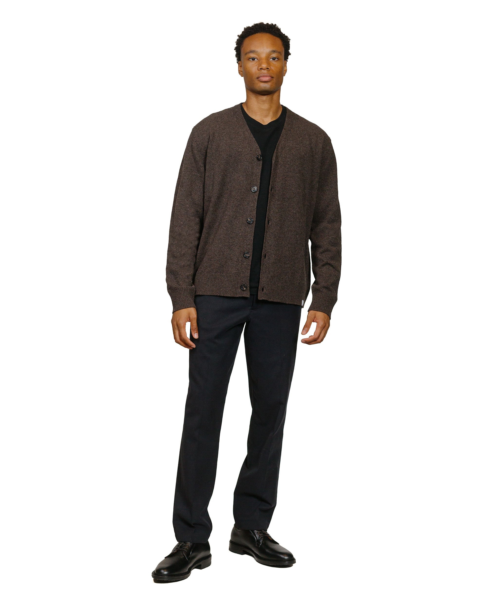 Standard Merino Lambswool Cardigan Heathland Brown - 4