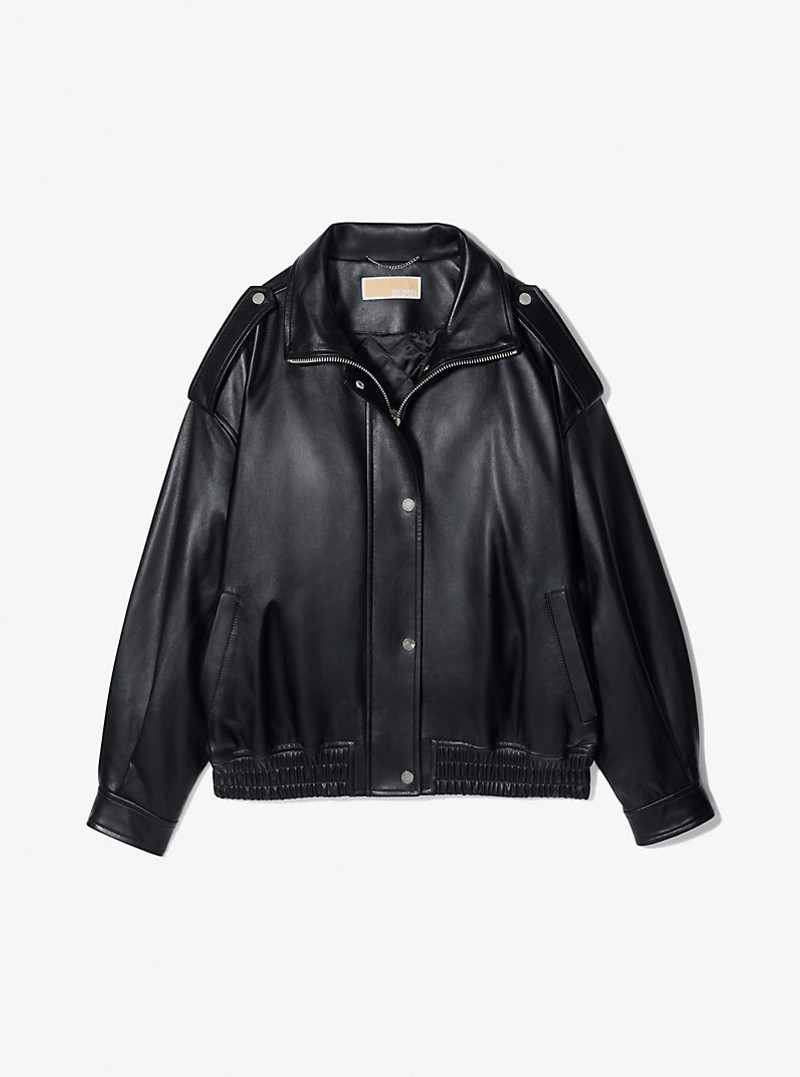 Oversized Leather Blouson Jacket 3