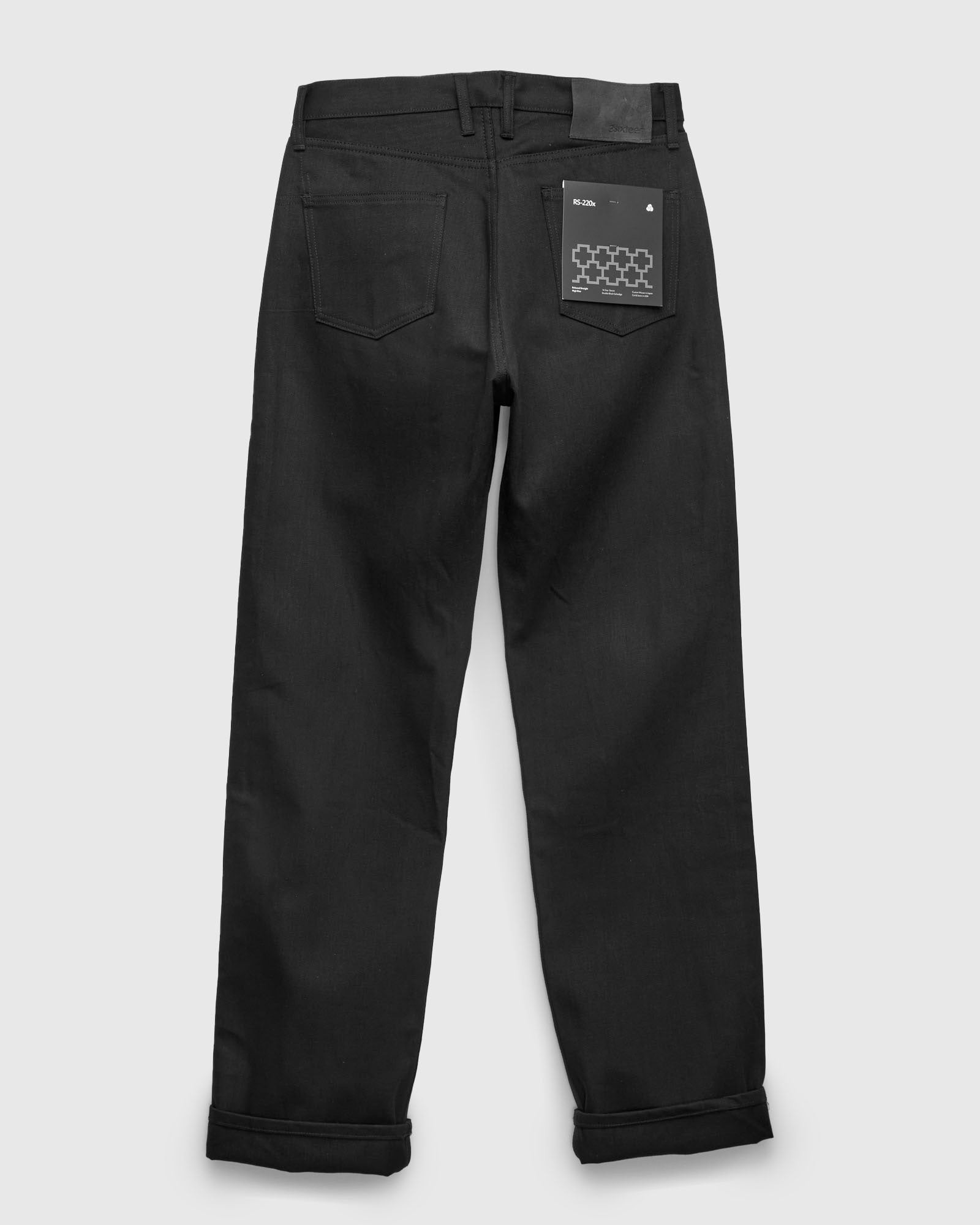 RS-220x 14.5oz Solid Black Selvedge Denim - Relaxed Straight Fit - 2