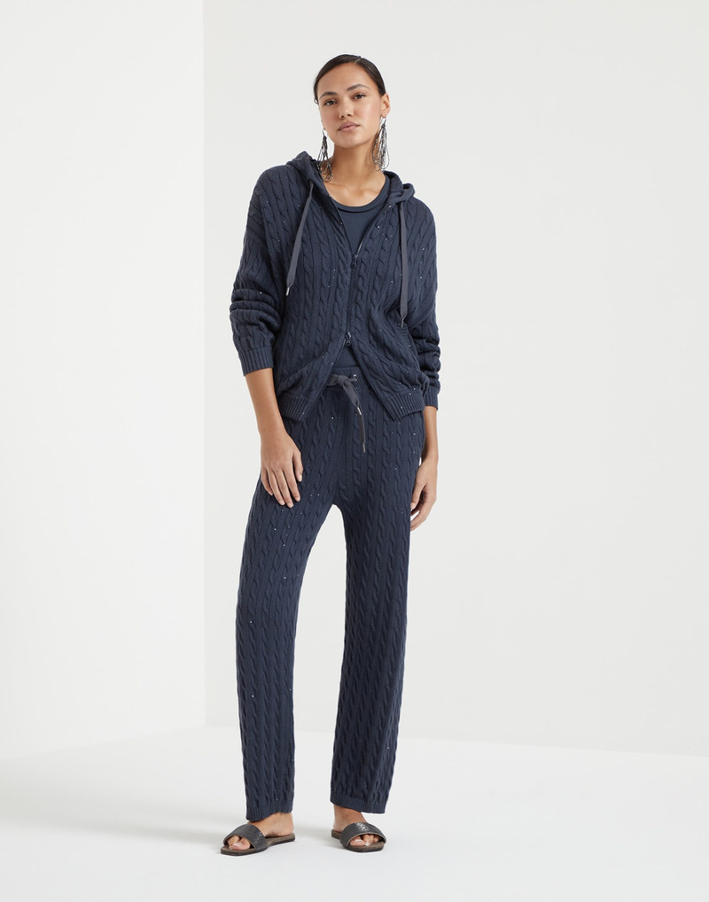 Stretch cotton ribbed jersey top with satin trims 5