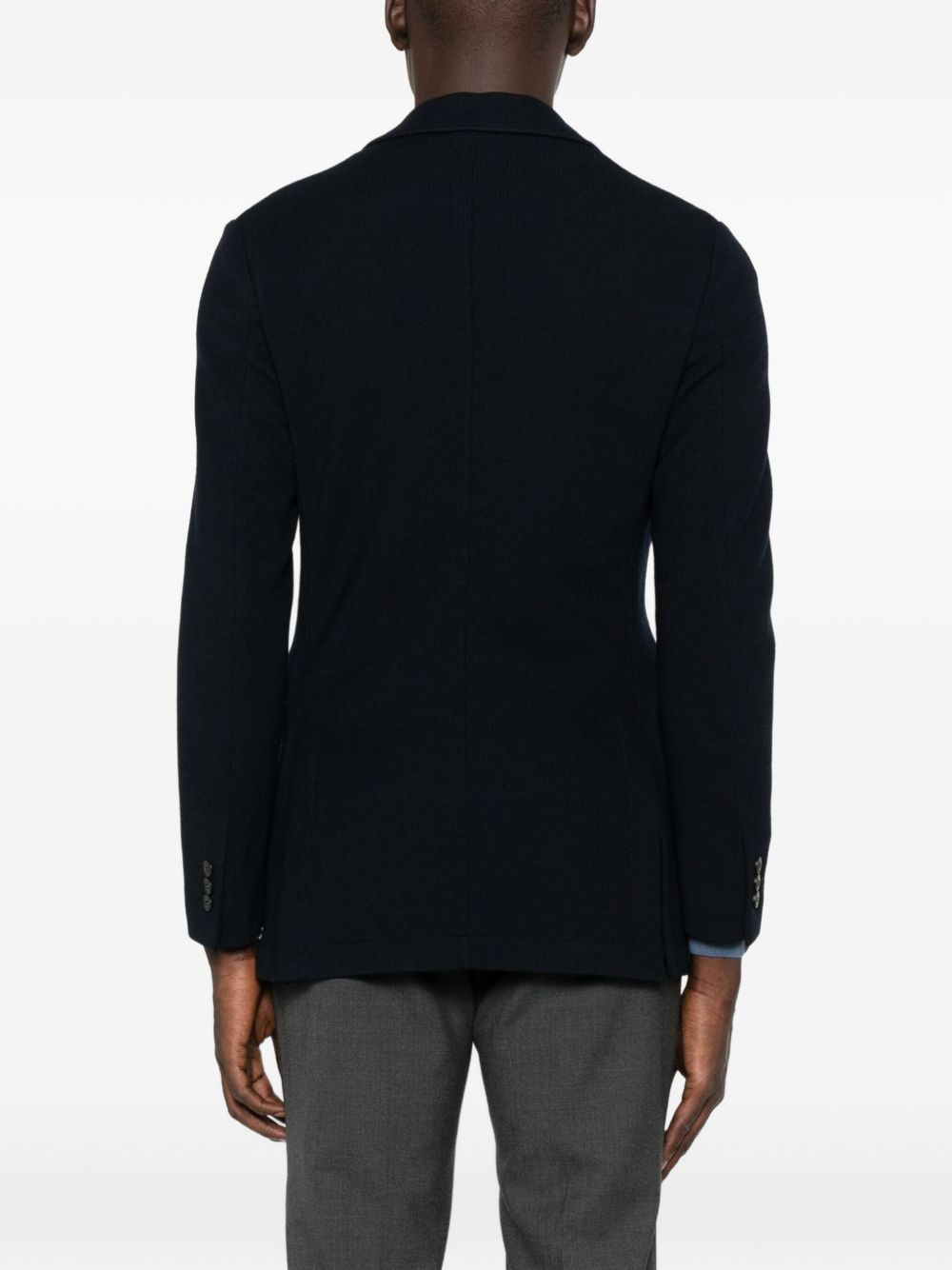 patch-pocket knitted blazer - 4