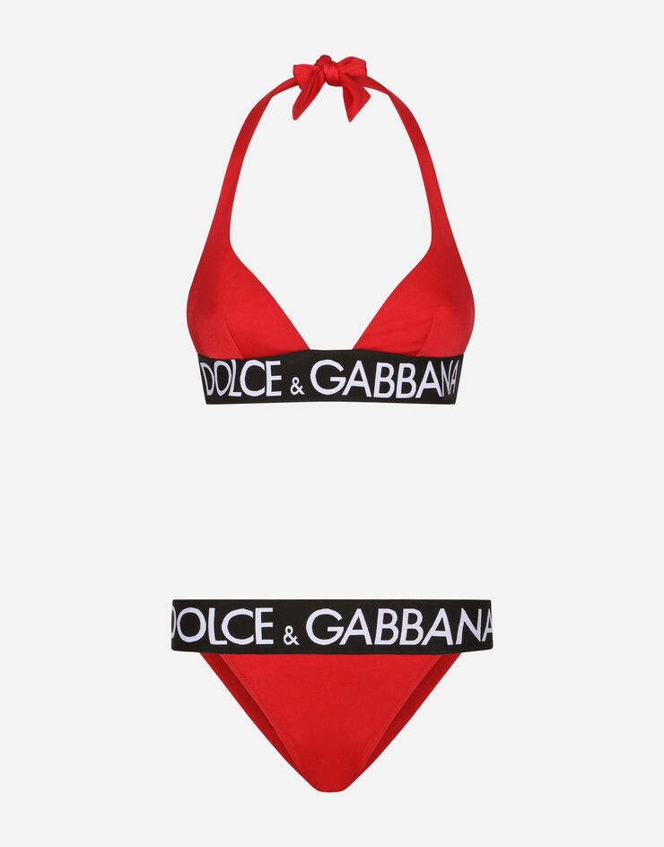 Triangle bikini with branded elastic - 1
