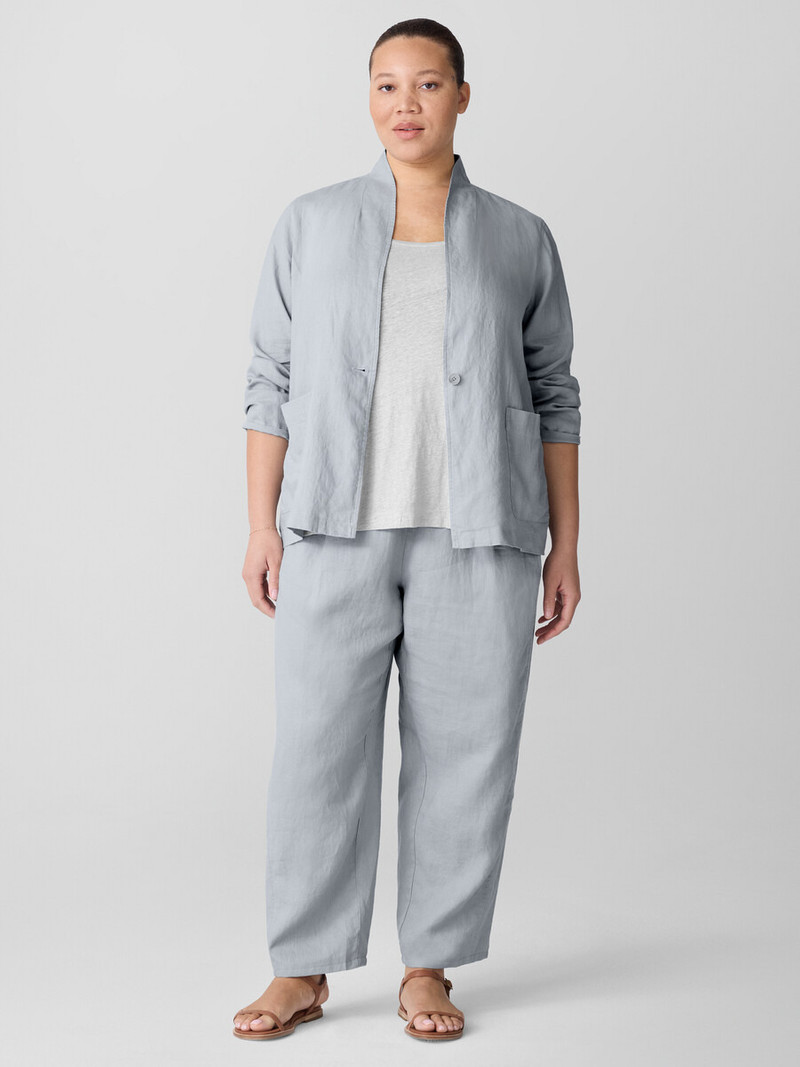 Organic Linen High Collar Jacket 6
