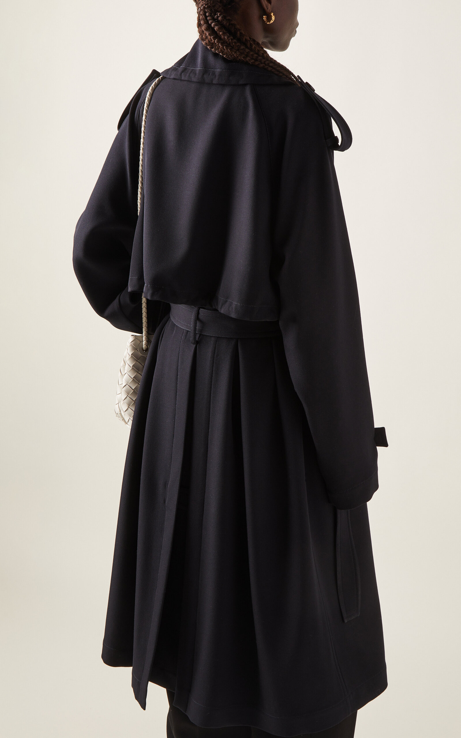 Wool Gabardine Trench Coat navy - 4