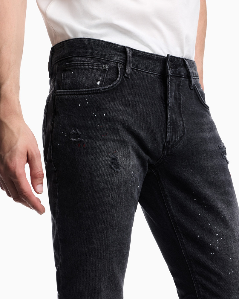 FIVE-POCKET JEANS SLIM FIT DISTRESSED WITH PAINT SPLATTERS 7